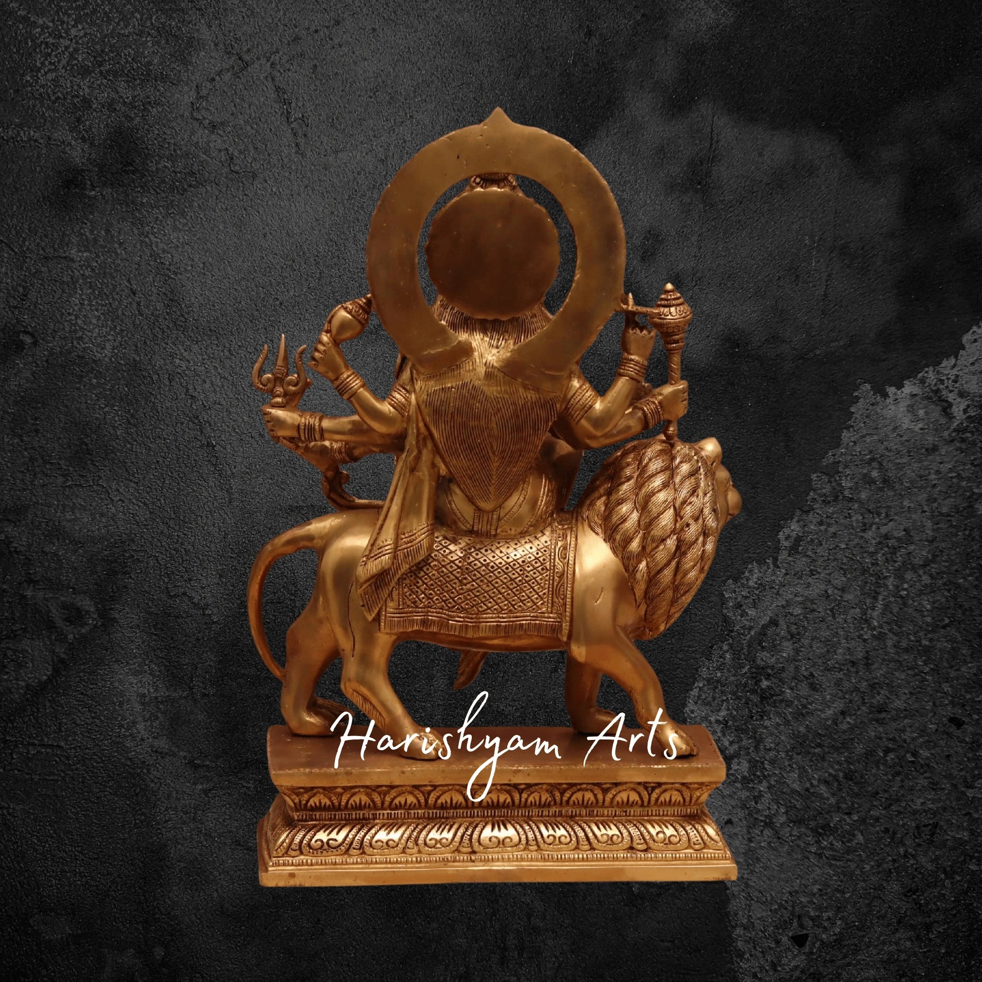 18" Divine Brass Goddess Durga Murti for Mandir & Worship