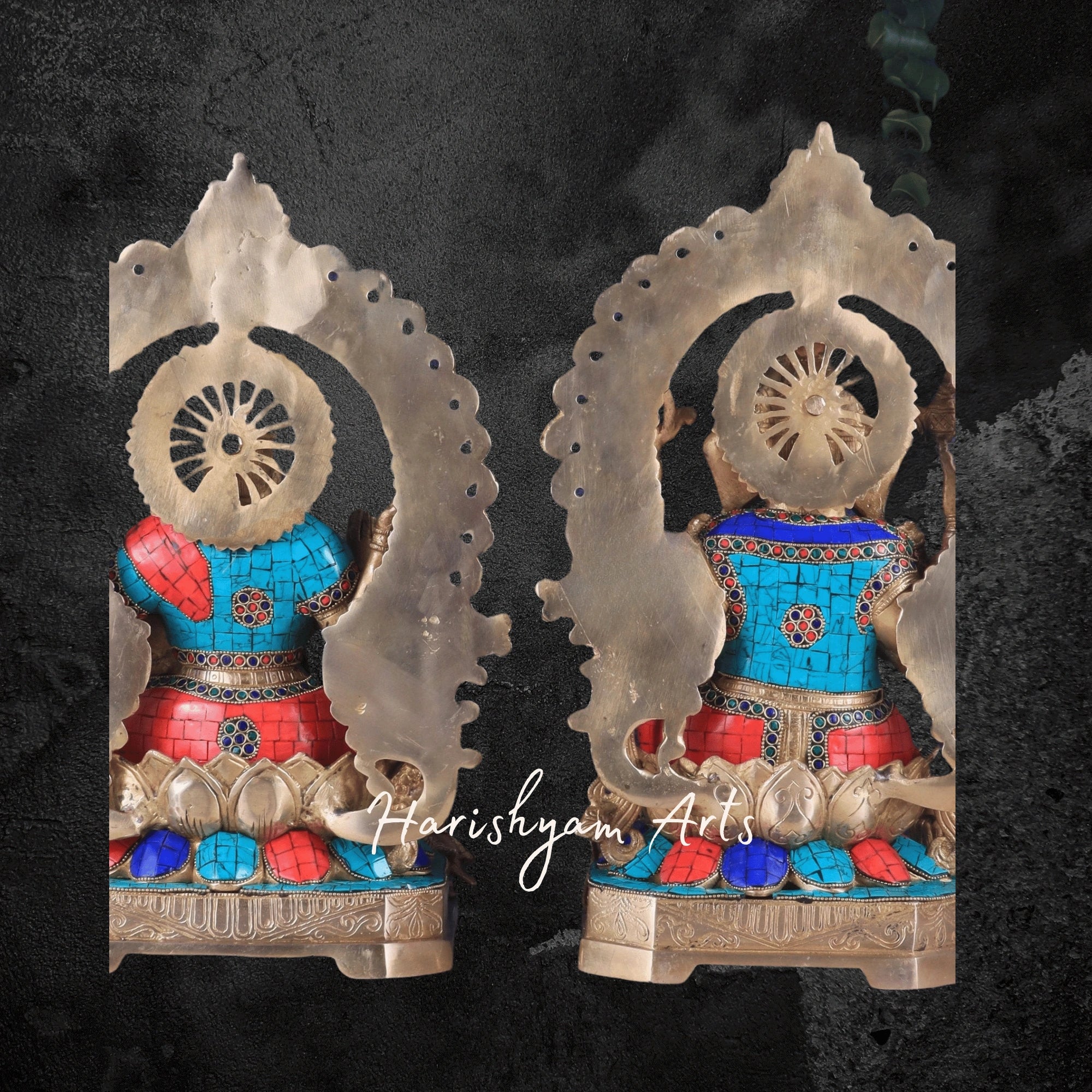 18" Large Brass Laxmi Ganesh Statue for Mandir and Temple2