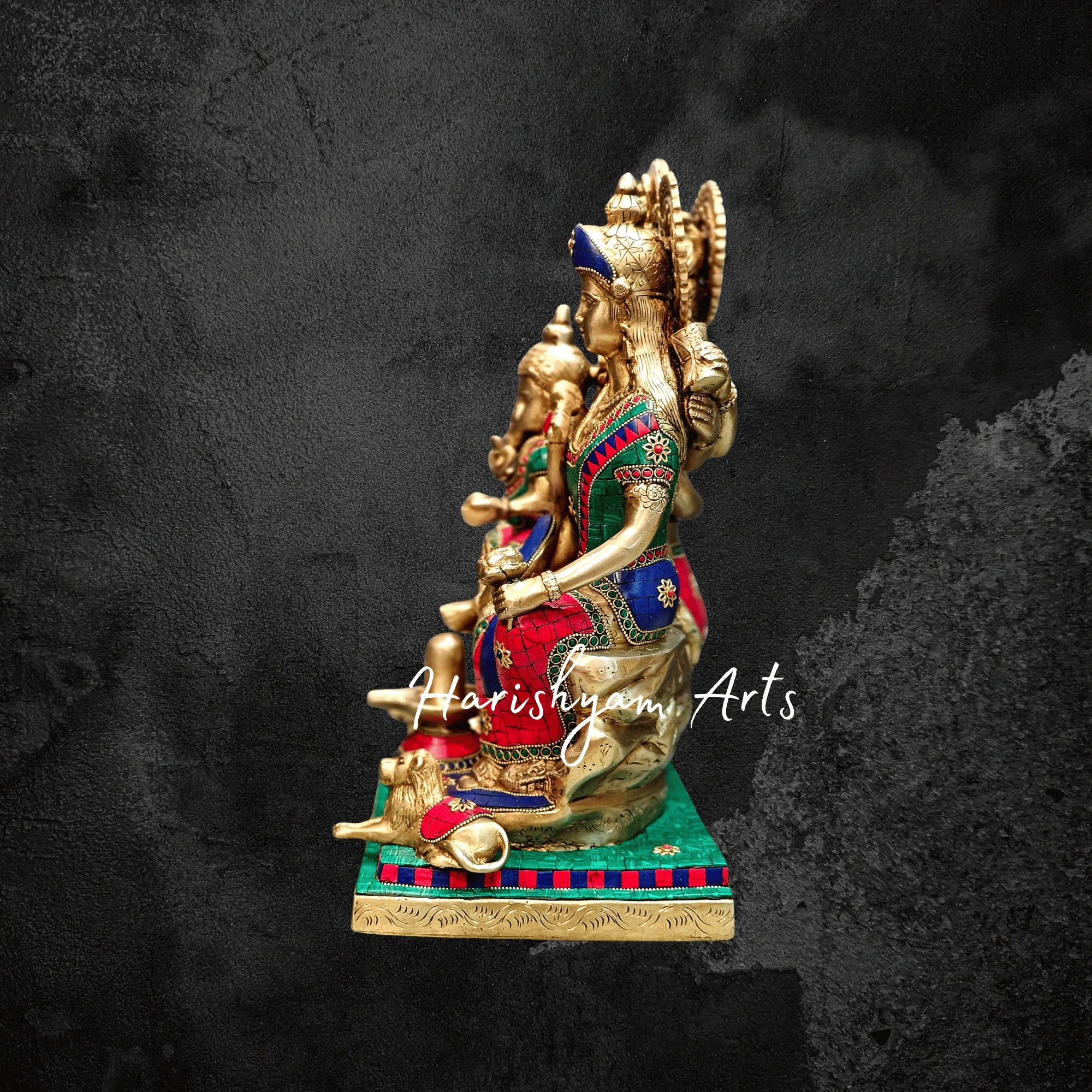 18" Lord Shiva Parivar Statue in Superfine Brass Finish