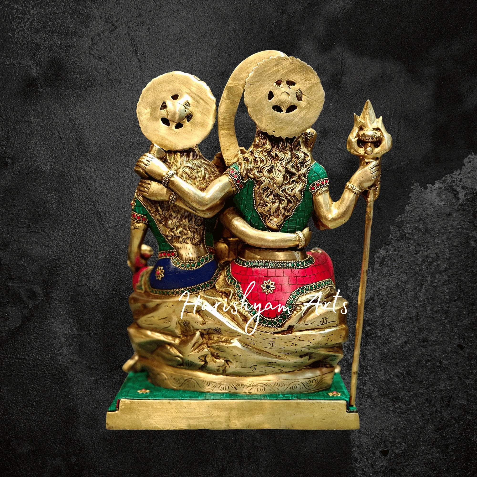 18" Lord Shiva Parivar Statue in Superfine Brass Finish