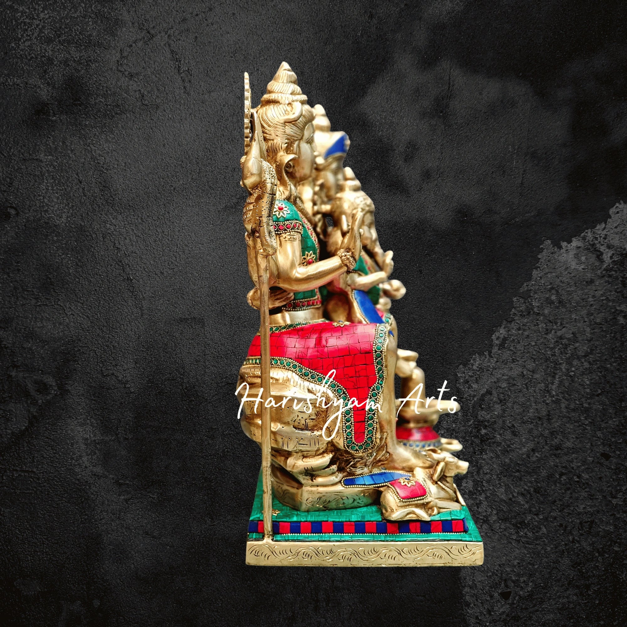18" Lord Shiva Parivar Statue in Superfine Brass Finish