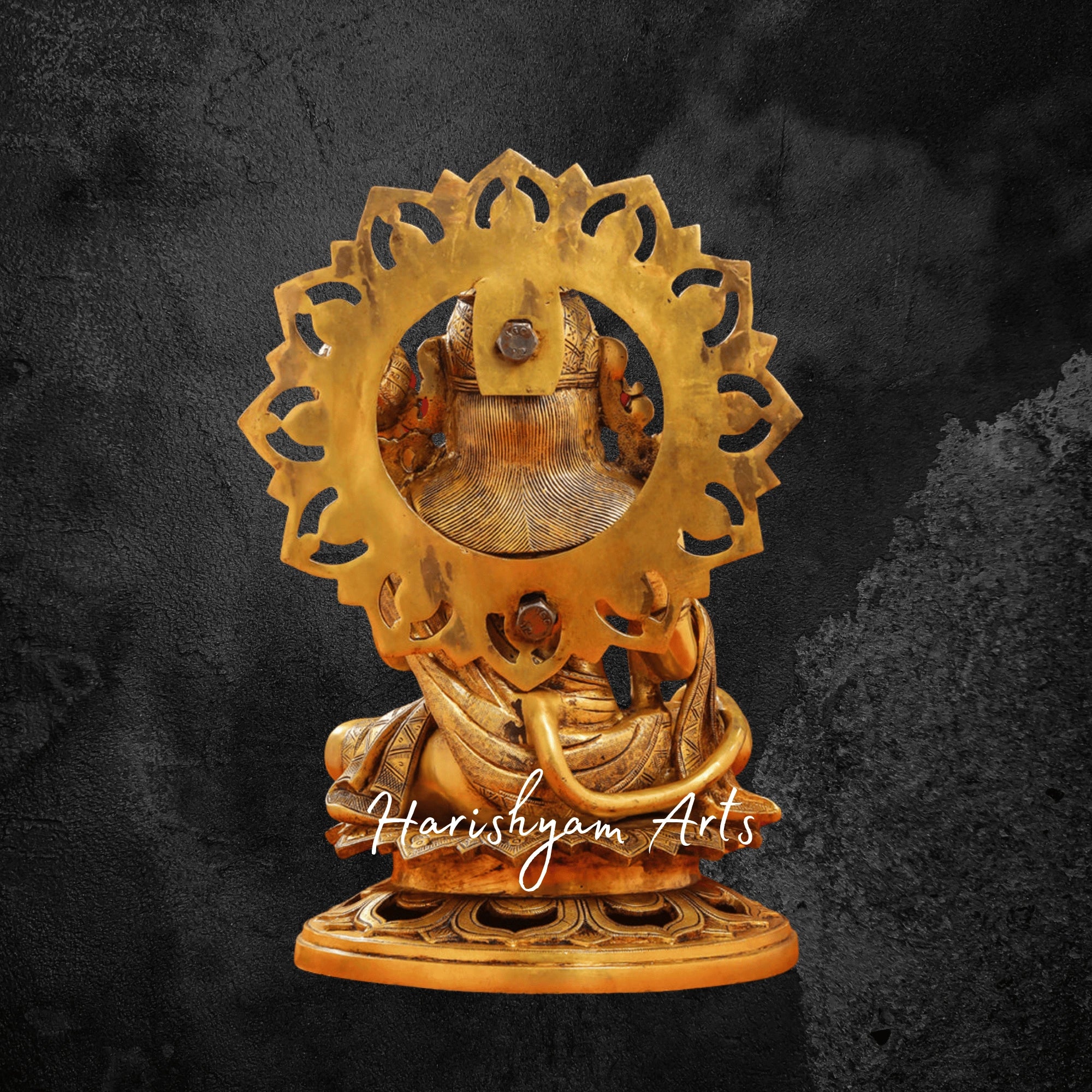 18" Small Brass Hanuman Murti Seated in a Divine Posture for Home and Office