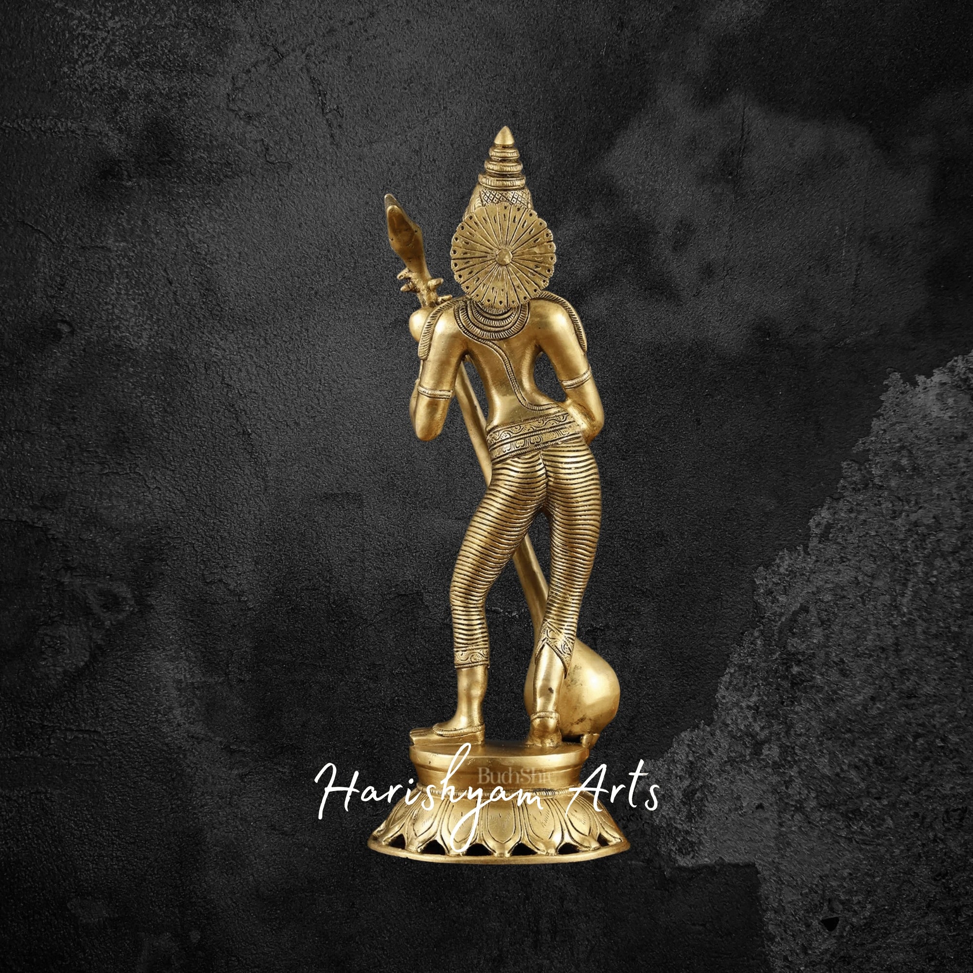 18" Superfine Brass Standing Saraswati Mata Idol for Knowledge and Prosperity