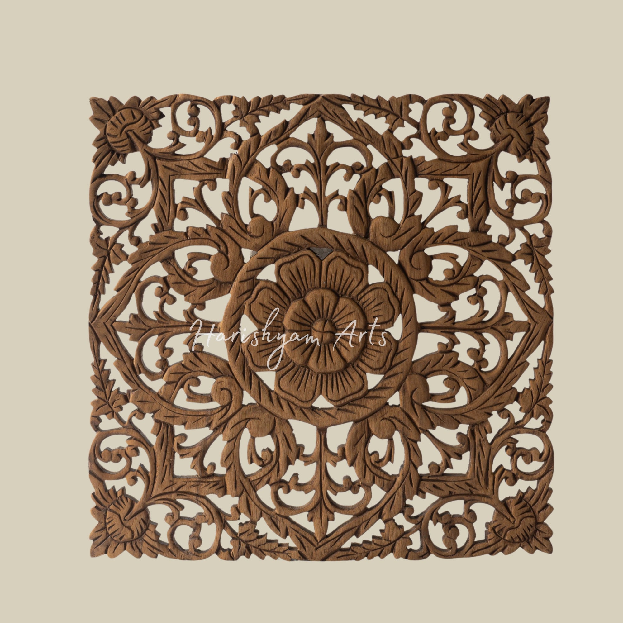 18" Wood Carving Wooden Wall Art Hanging
