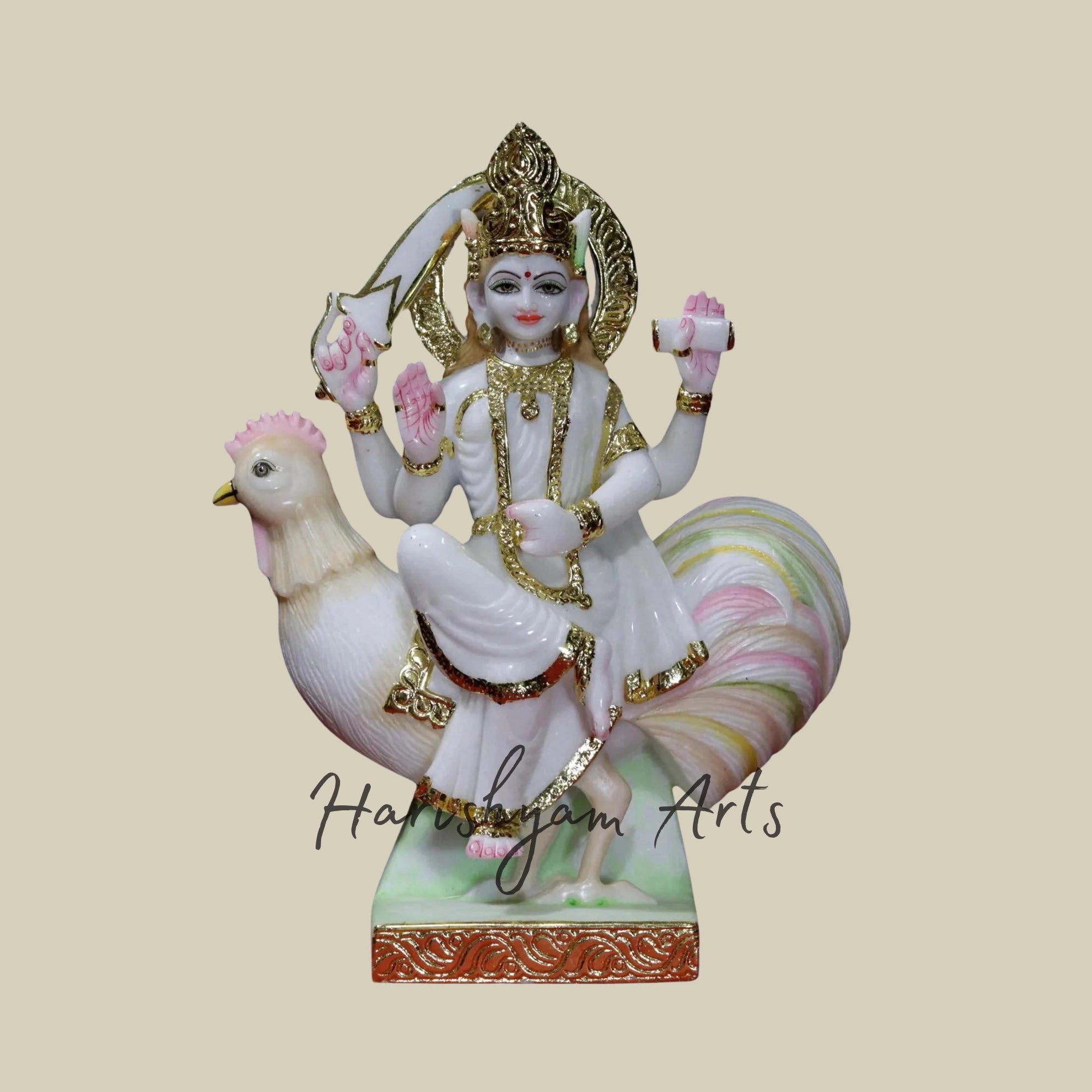 18" Handcrafted Bahuchar Maa Marble Murti2