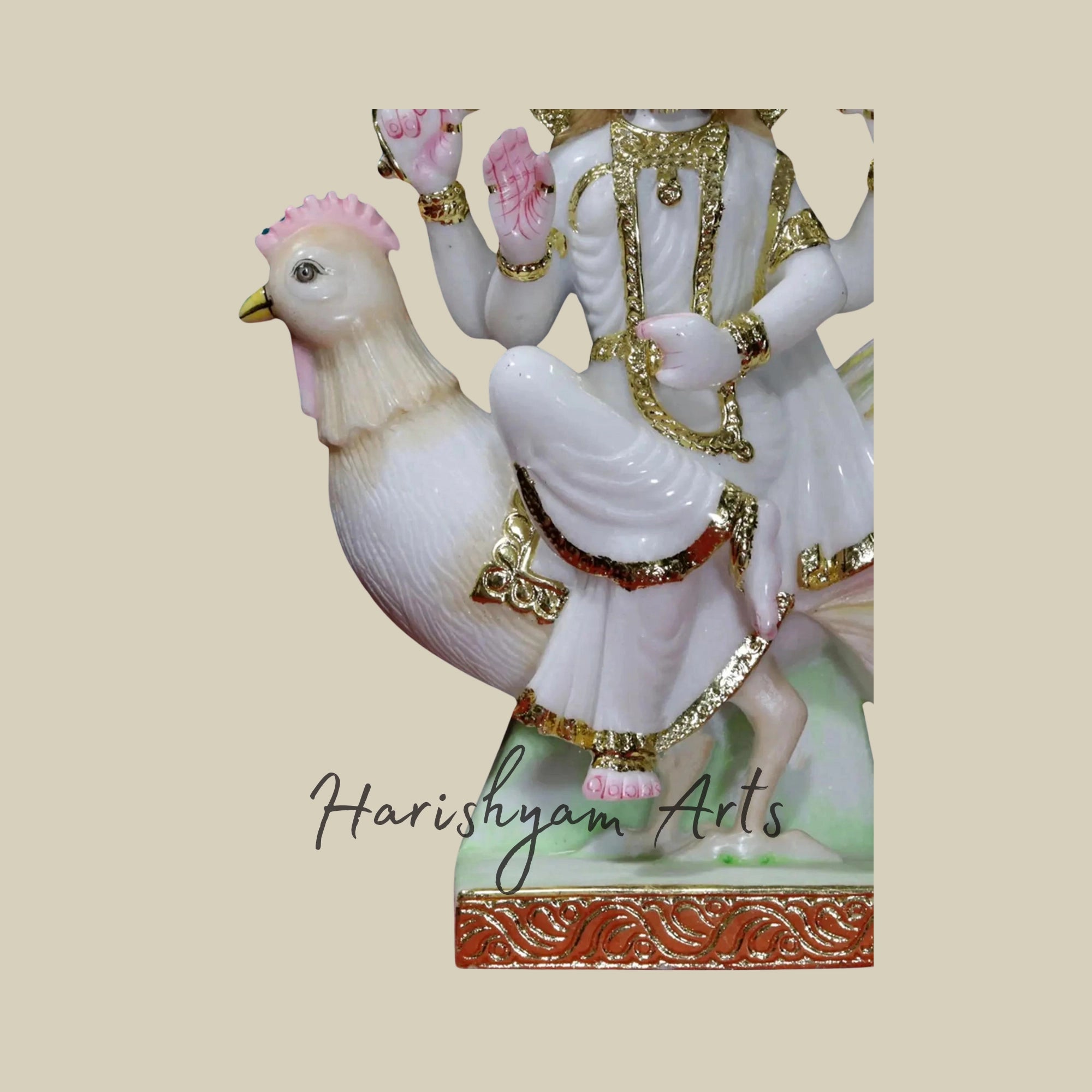 18" Handcrafted Bahuchar Maa Marble Murti3