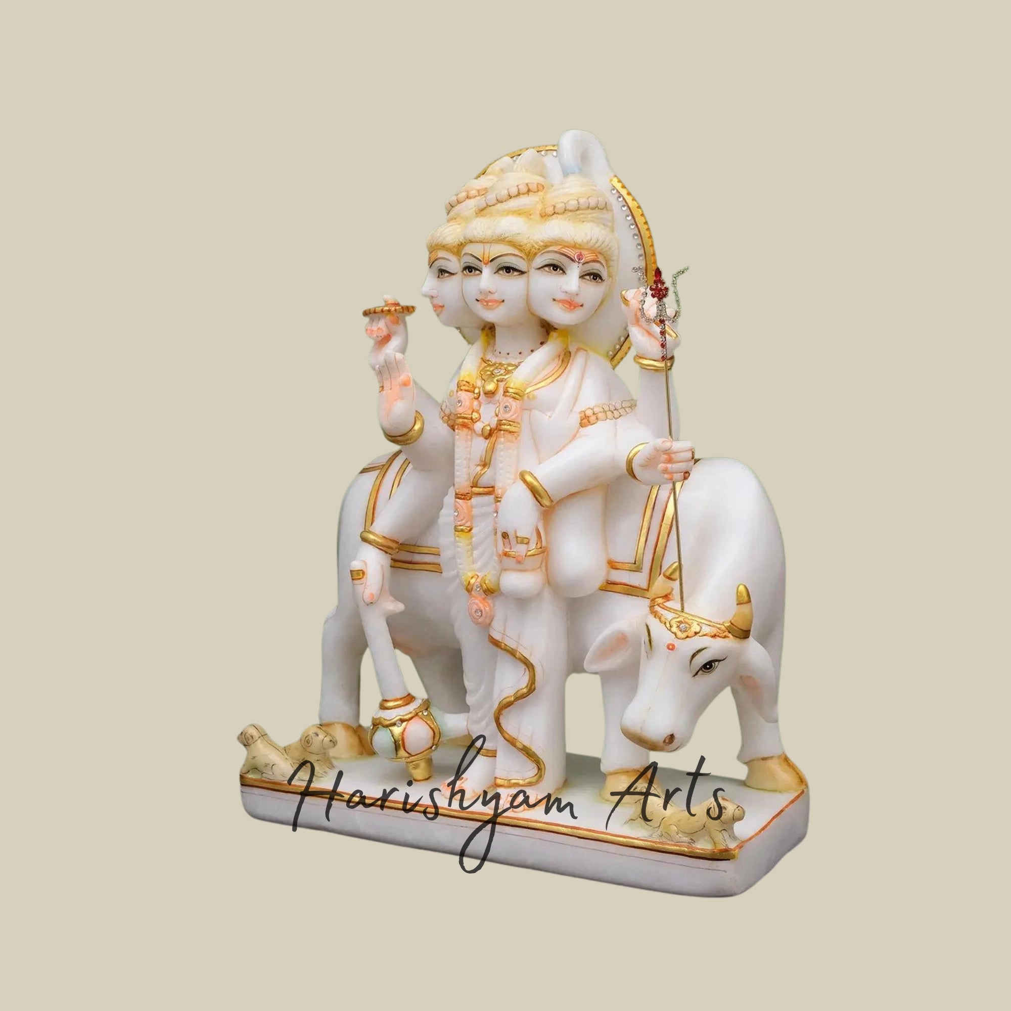 18" Trimukhi Dattatreya Marble Idol