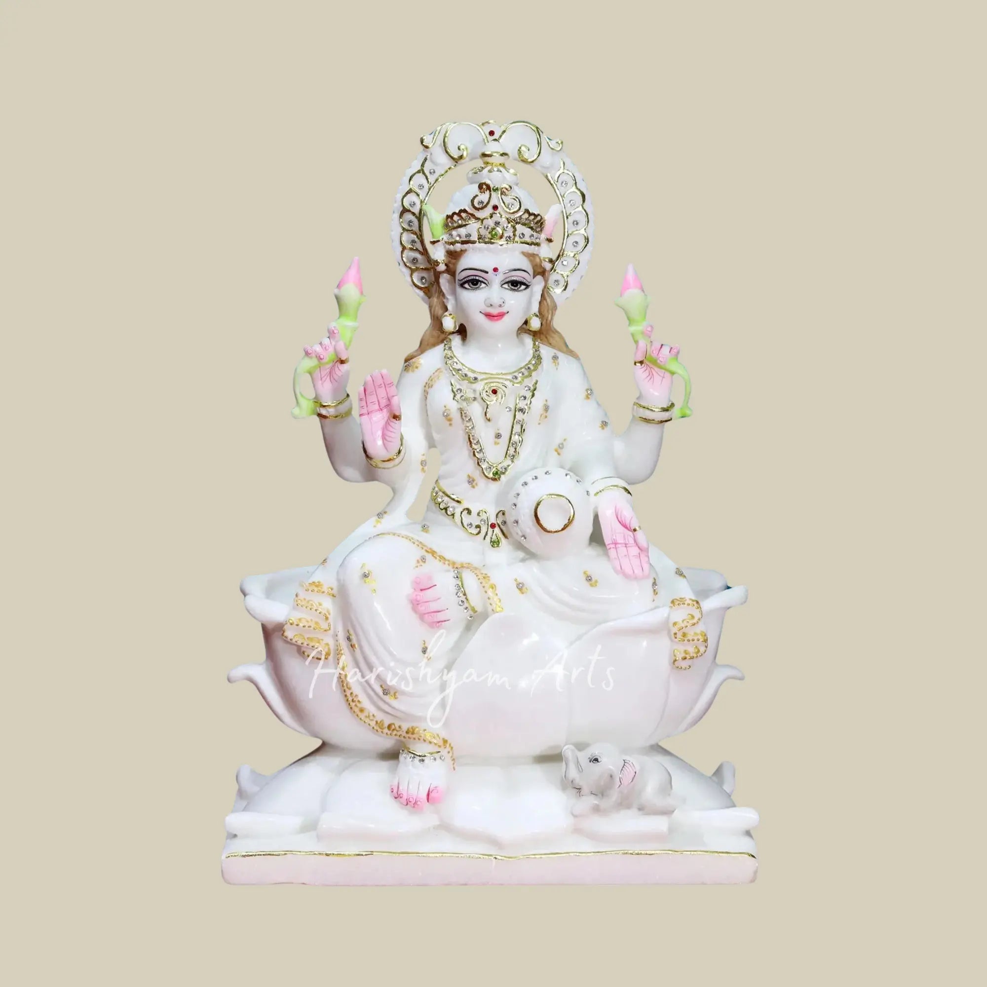 18" Lakshmi Maa Idol made in White Makrana Marble
