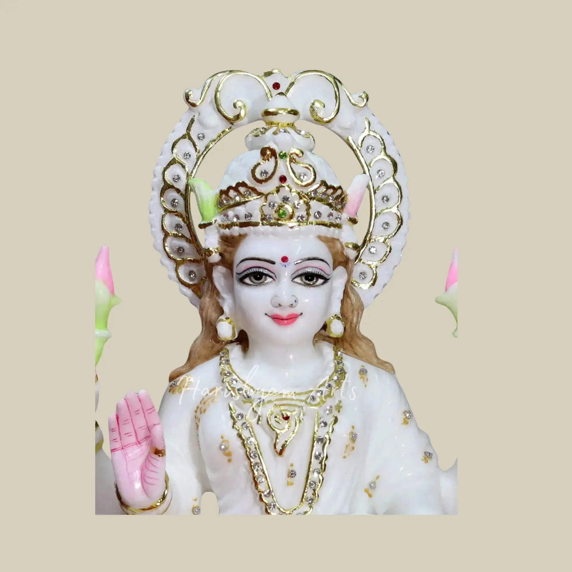 18" Lakshmi Maa Idol made in White Makrana Marble