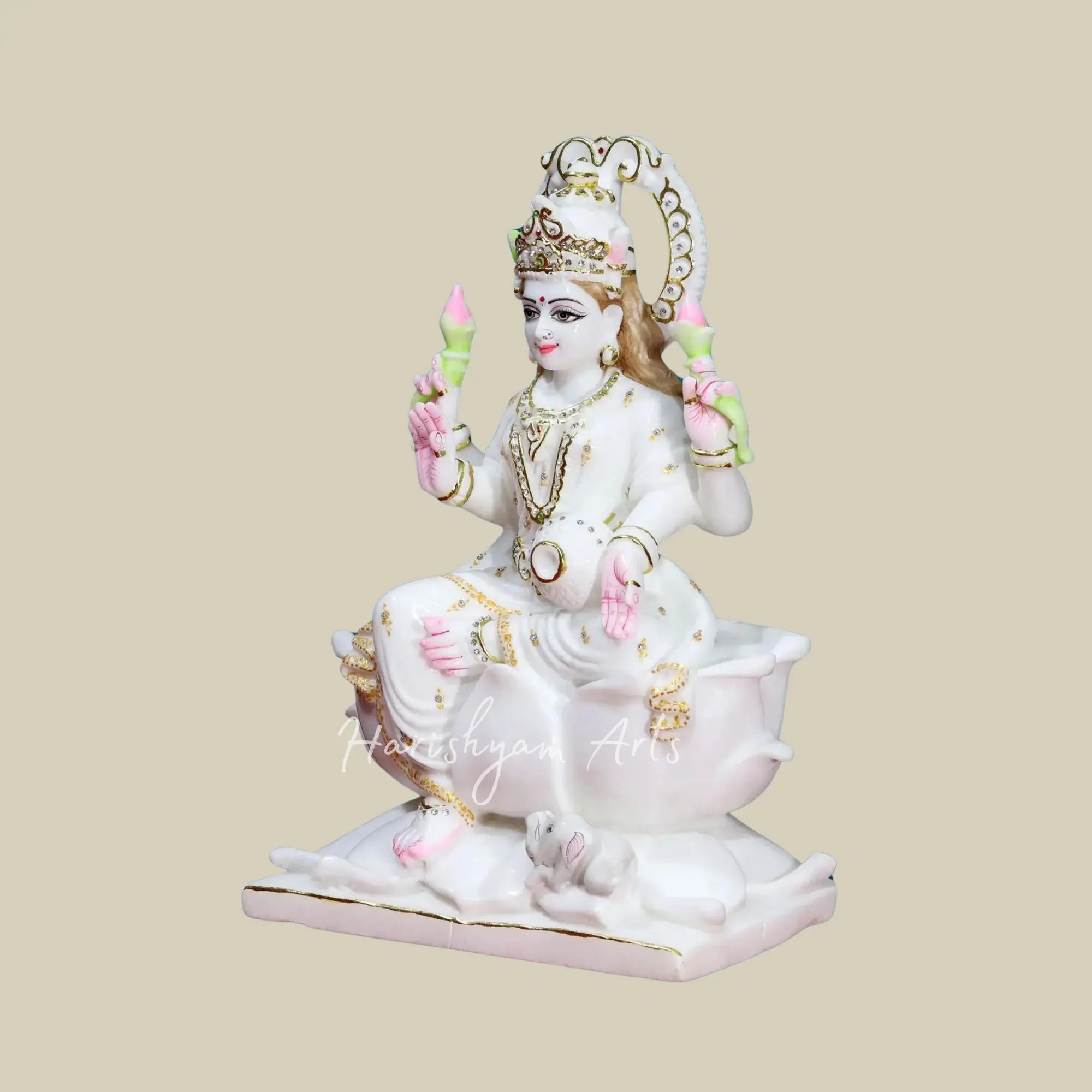 18" Lakshmi Maa Idol made in White Makrana Marble