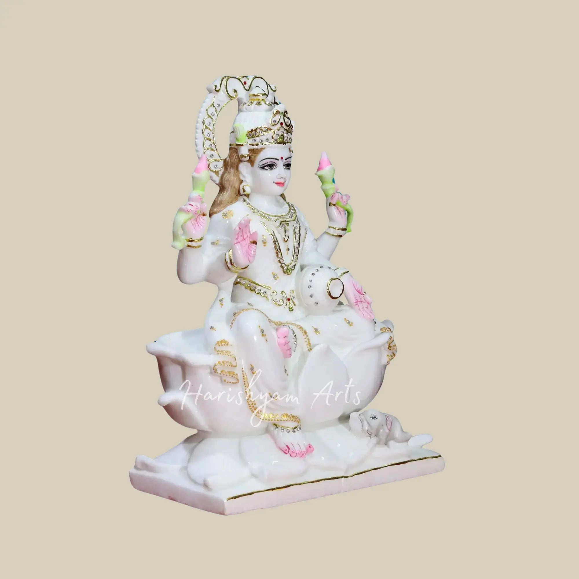 18" Lakshmi Maa Idol made in White Makrana Marble
