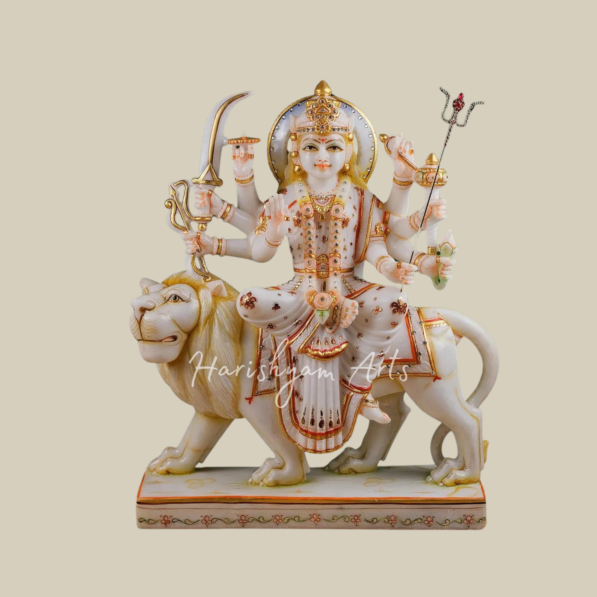 18" Marble Durga Maa Statue