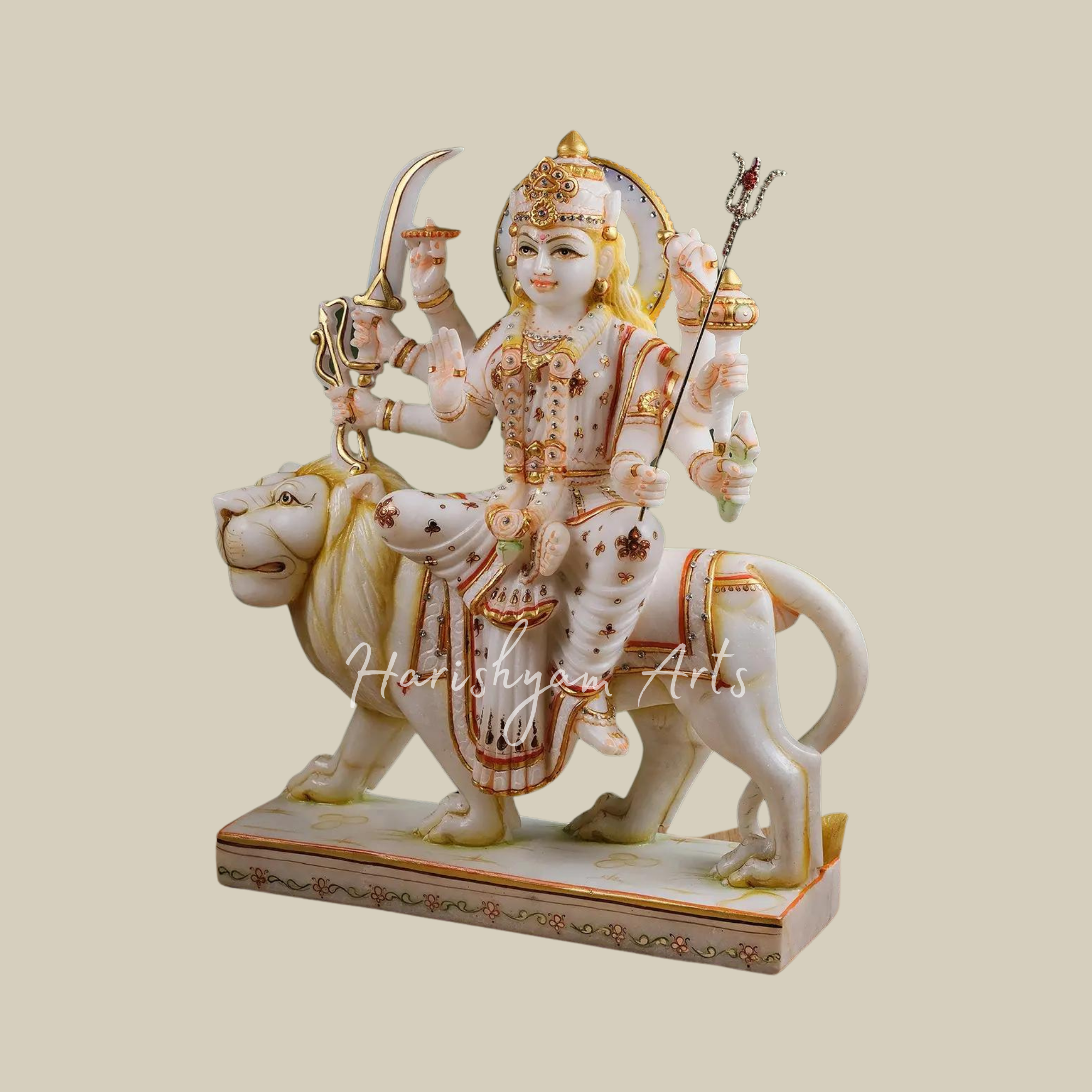 18" Marble Durga Maa Statue
