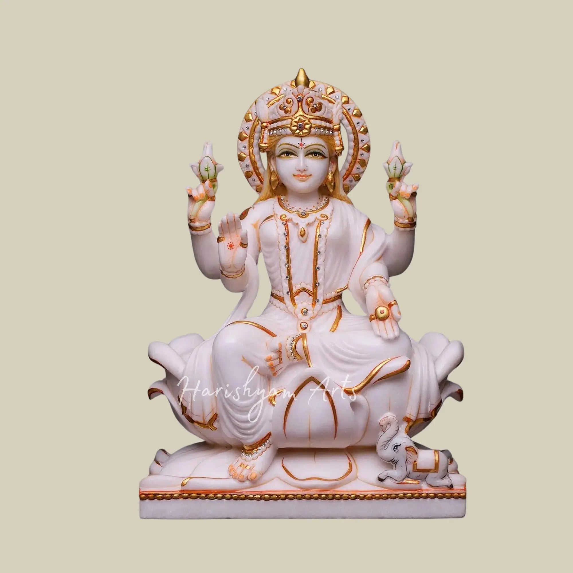 18" Marble Laxmi Mata Statue