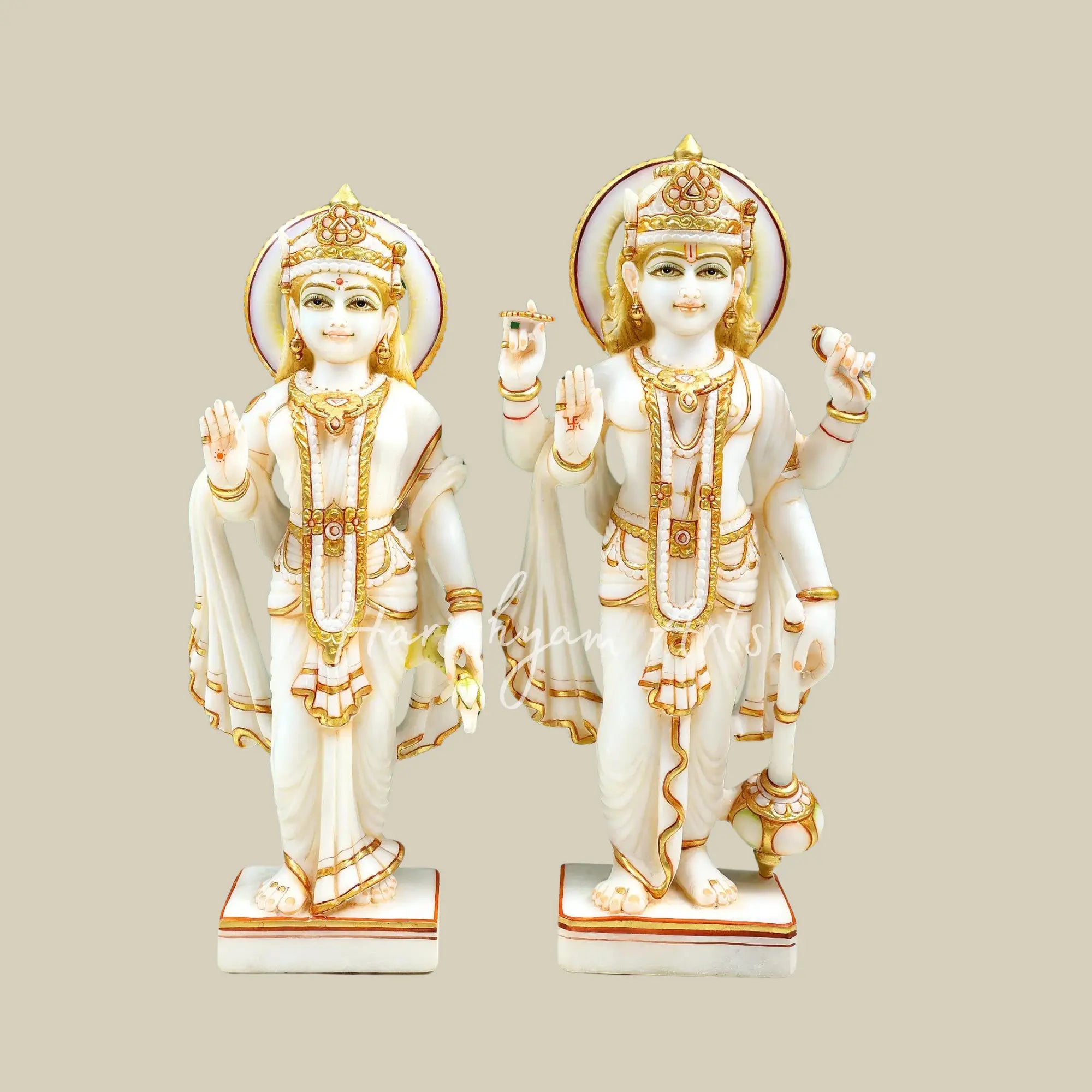 18 inches Vishnu-Lakshmi Marble Idol