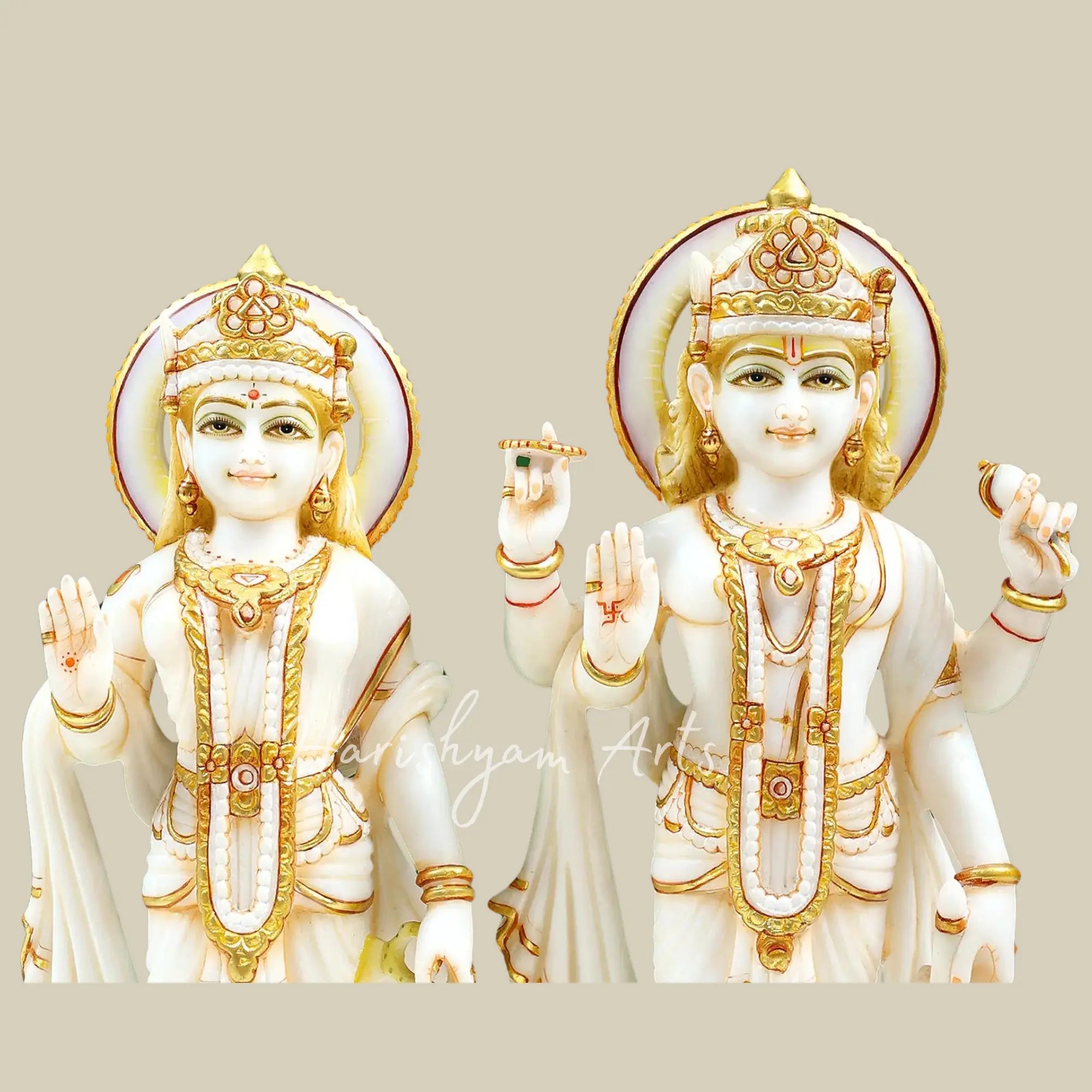 18 inches Vishnu-Lakshmi Marble Idol 1