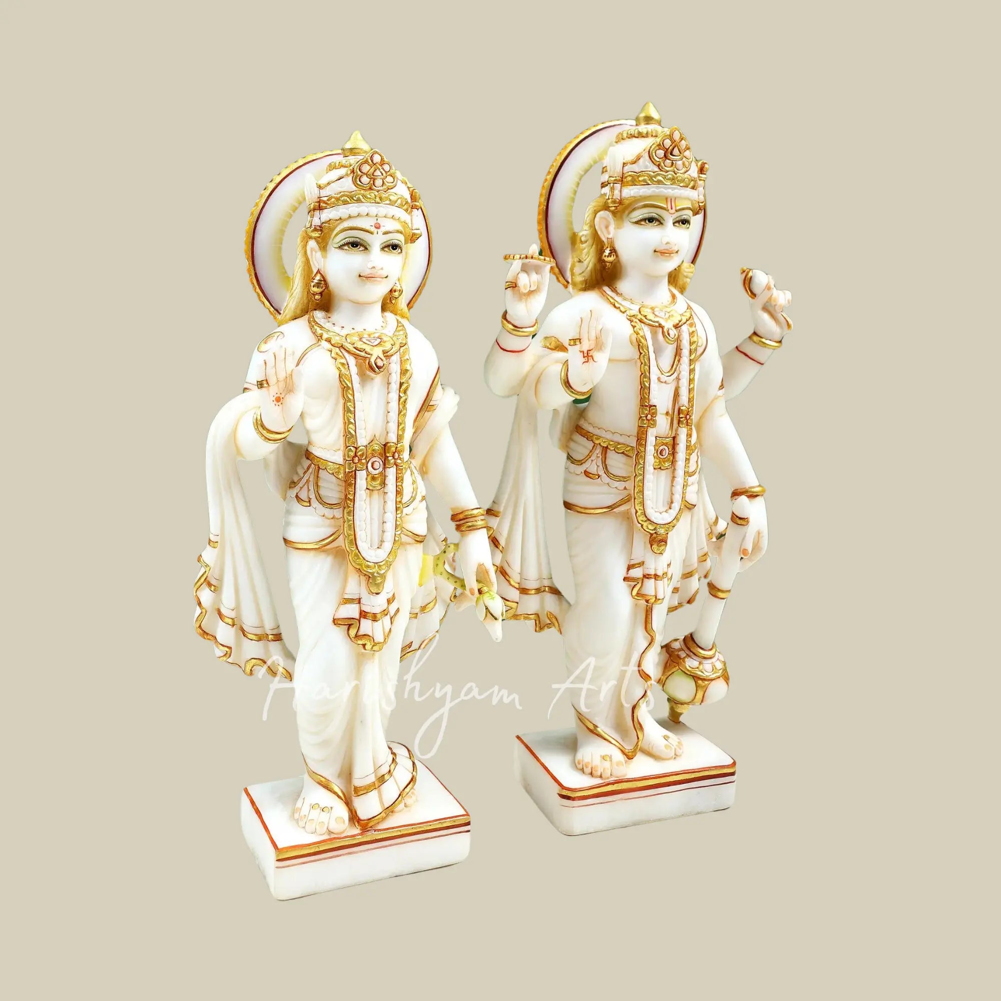 18 inches Vishnu-Lakshmi Marble Idol 2