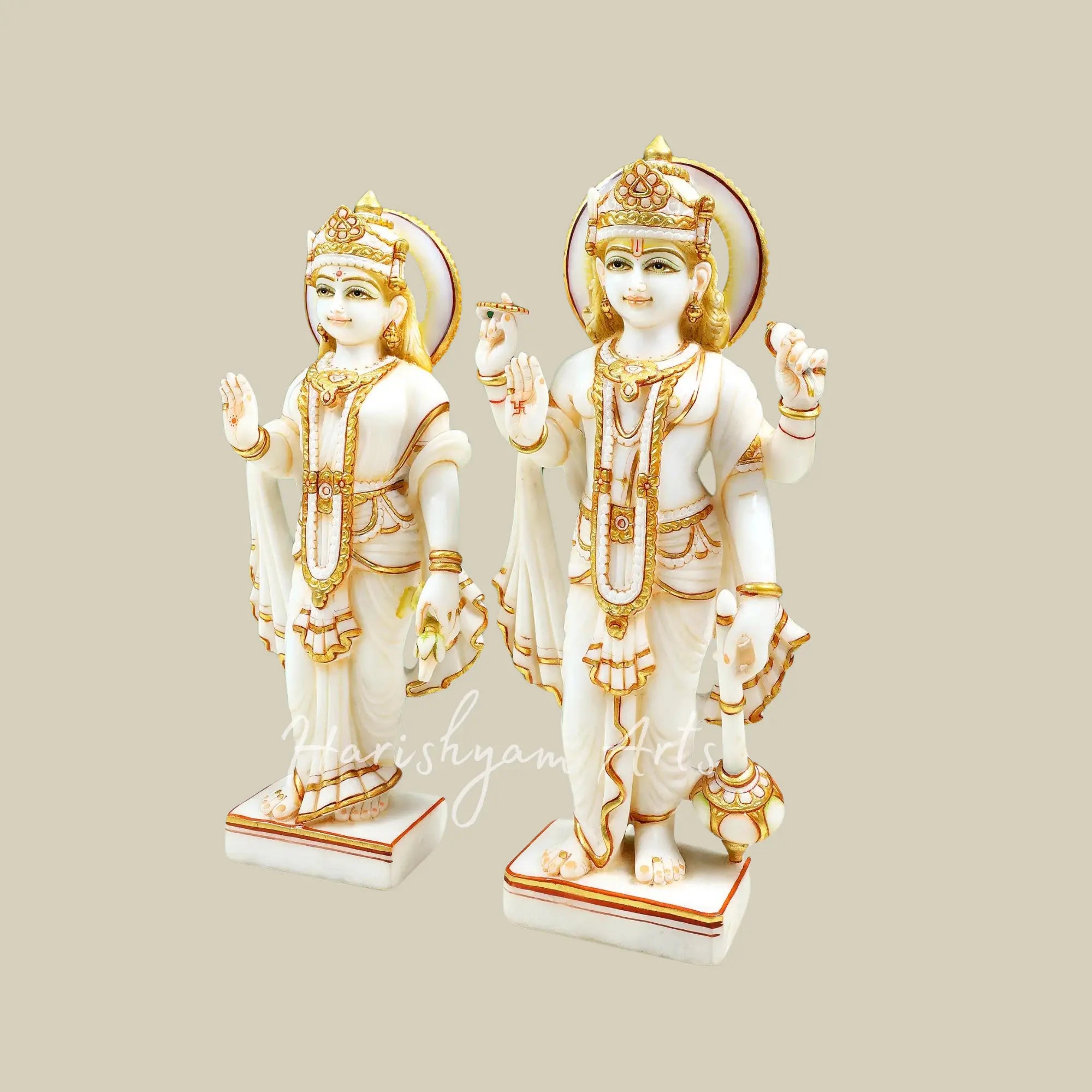 18 inches Vishnu-Lakshmi Marble Idol 3