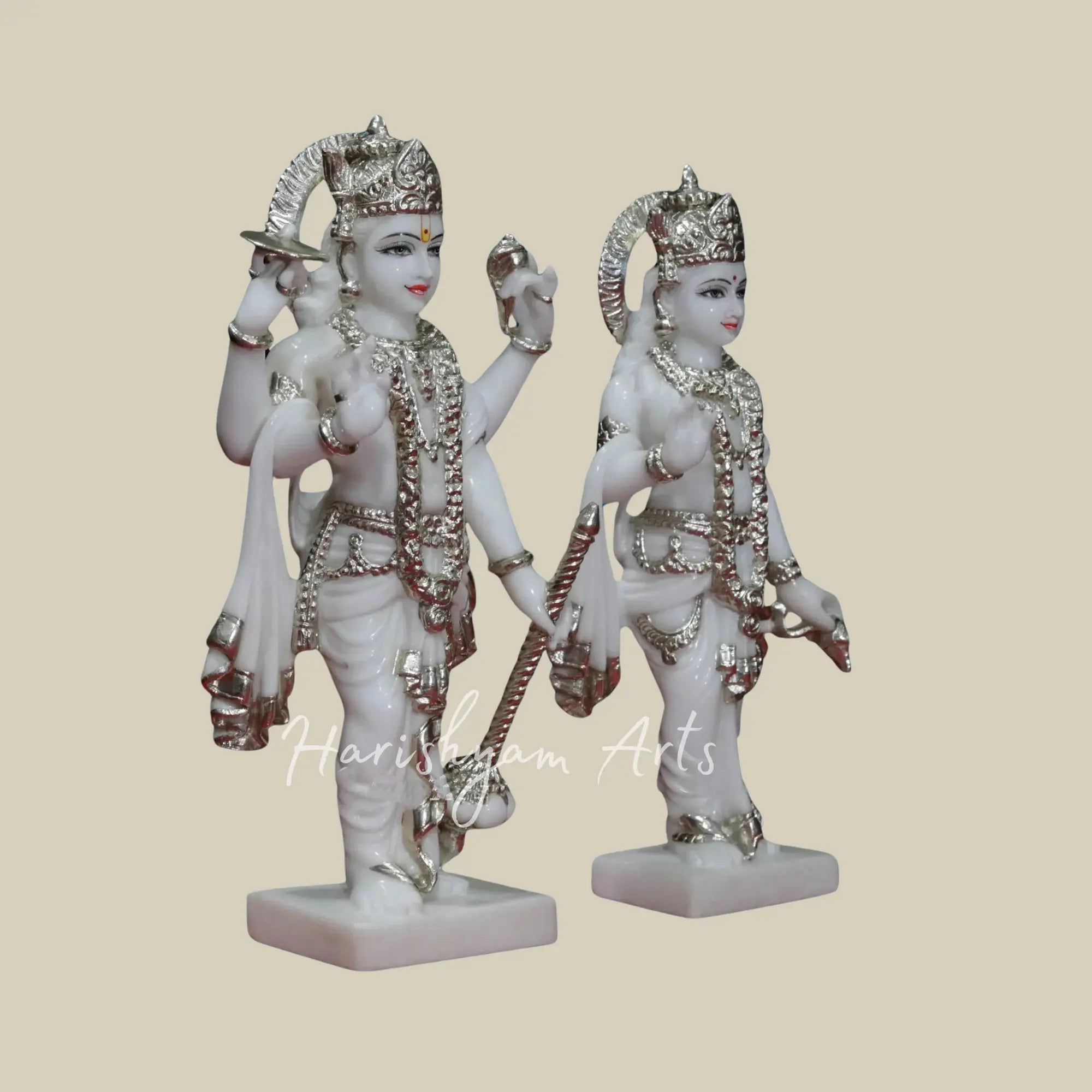 18 inches White Marble Laxmi Narayan Ji Statue