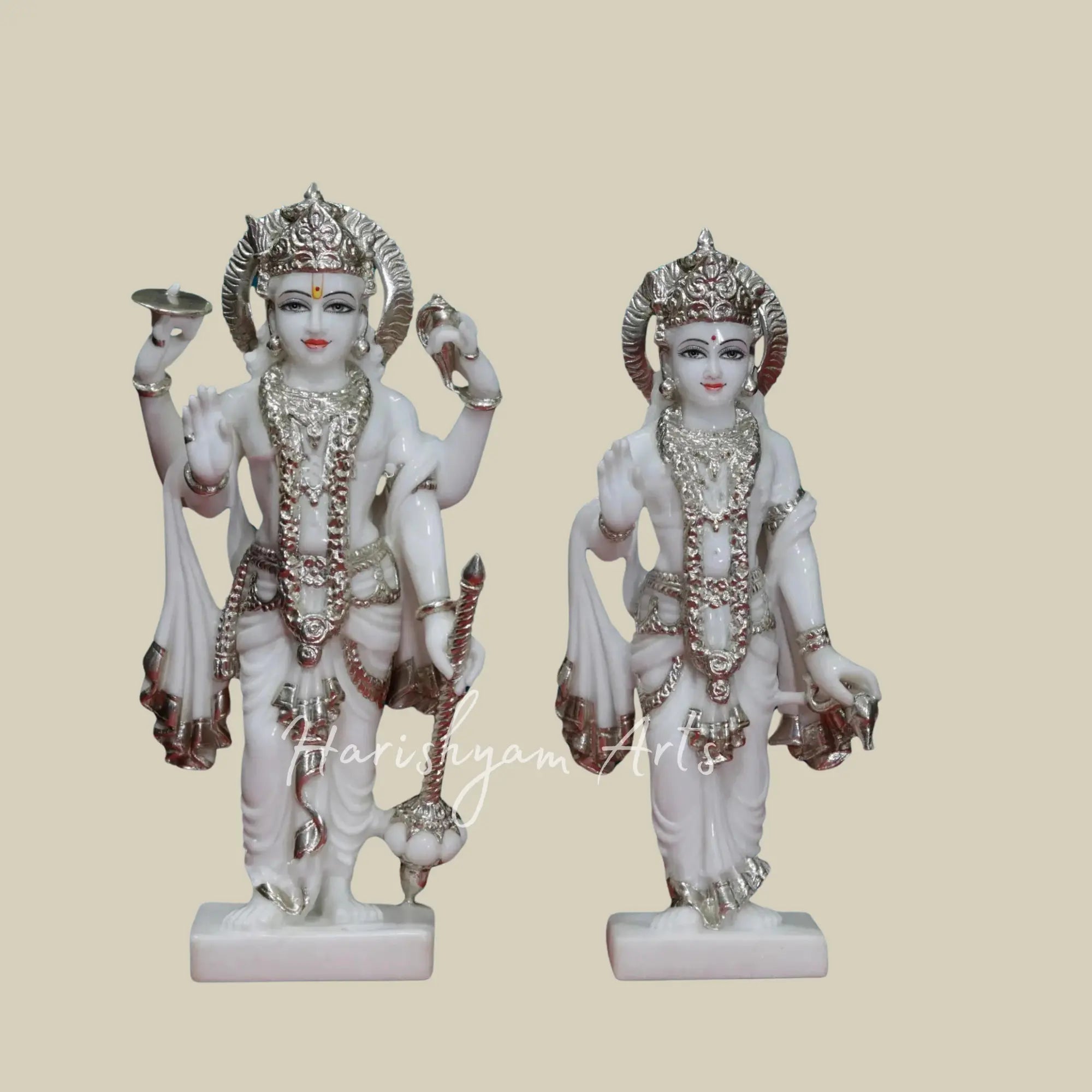 18 inches White Marble Laxmi Narayan Ji Statue1