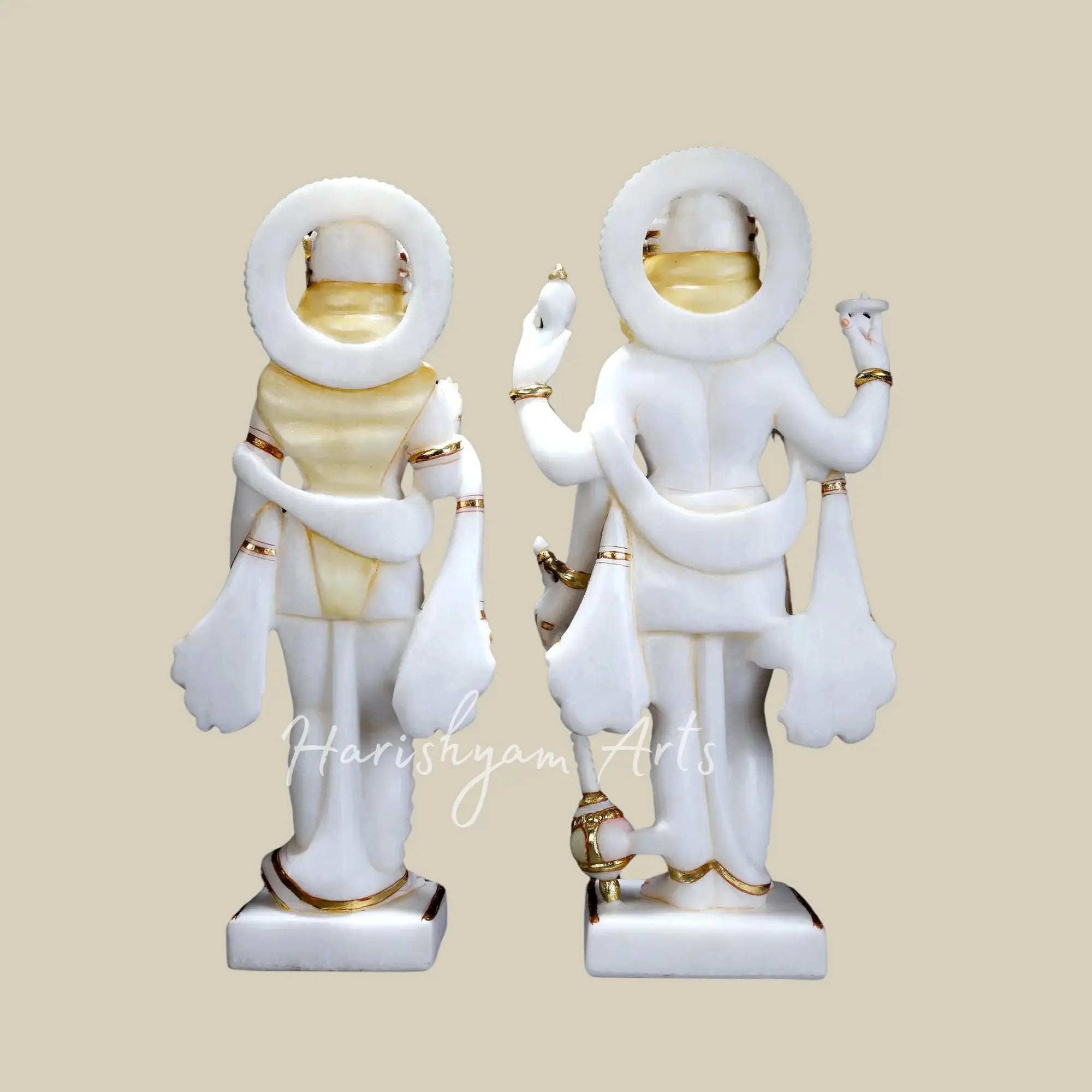 18 inches White Marble Statue of Vishnu Lakshmi 2