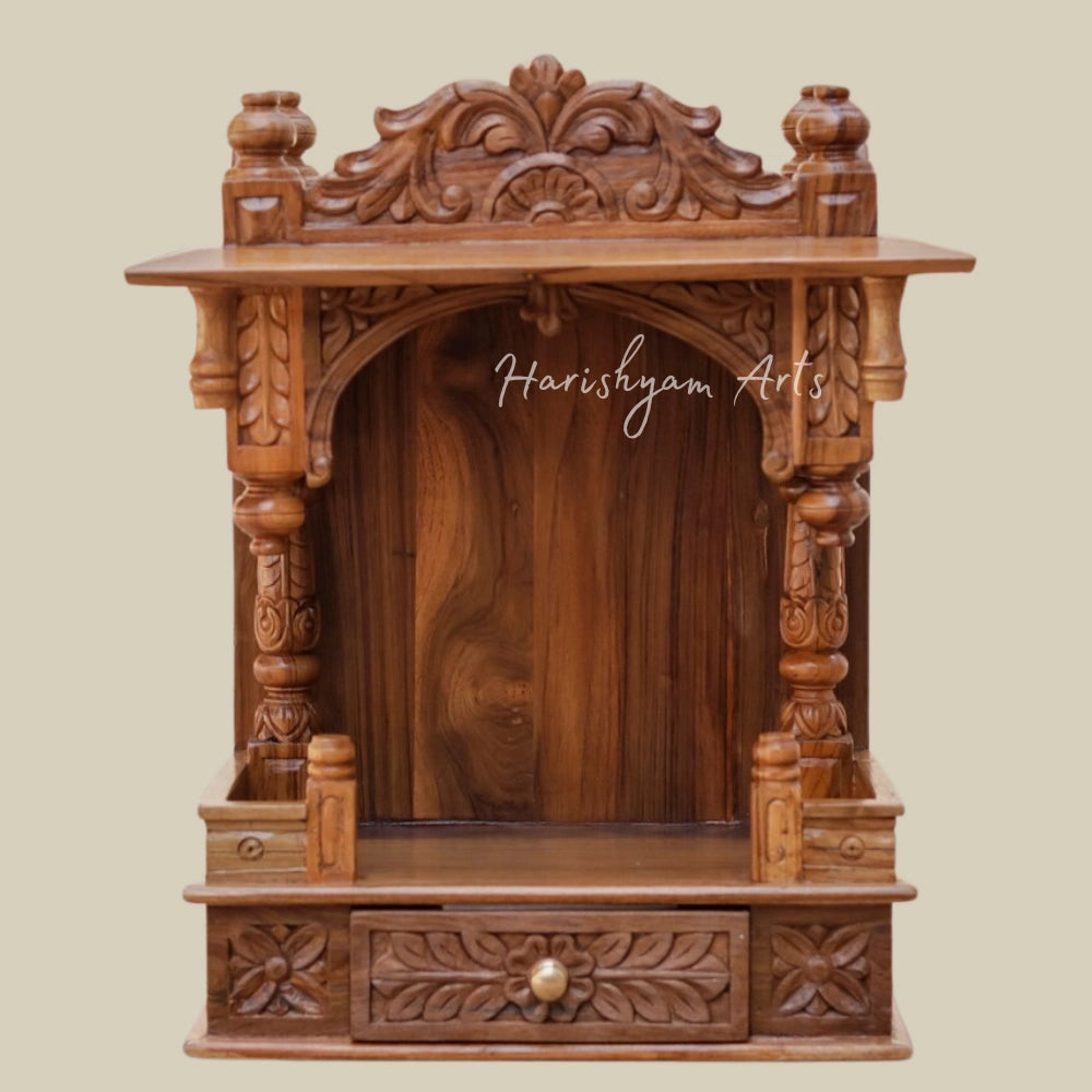 19" Teak Wood Pooja Mandir