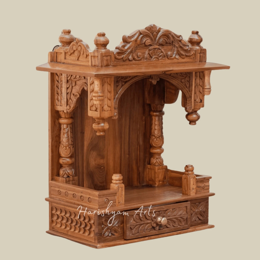 19" Teak Wood Pooja Mandir