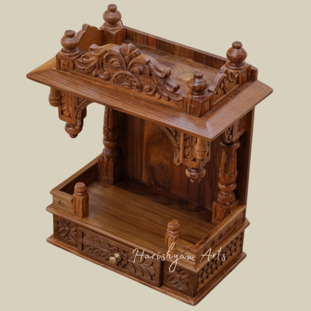 19" Teak Wood Pooja Mandir