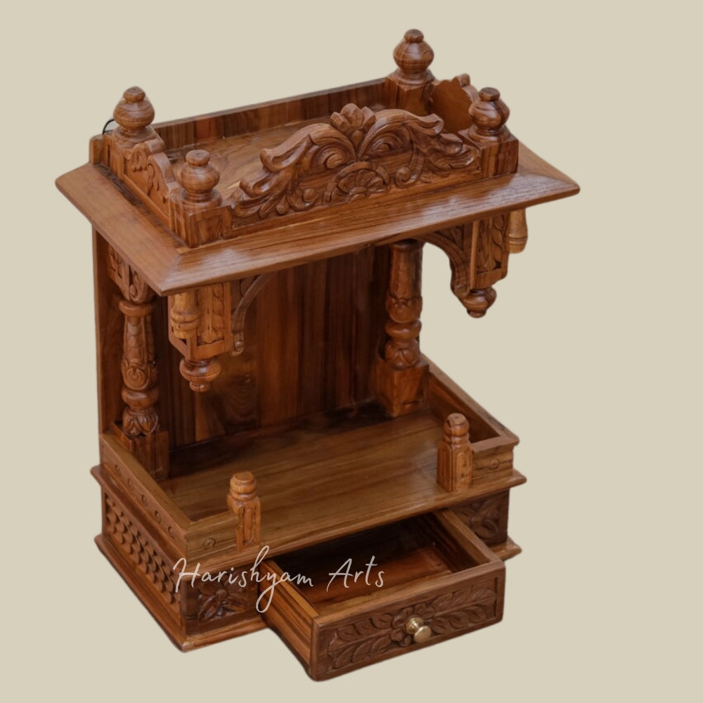 19" Teak Wood Pooja Mandir