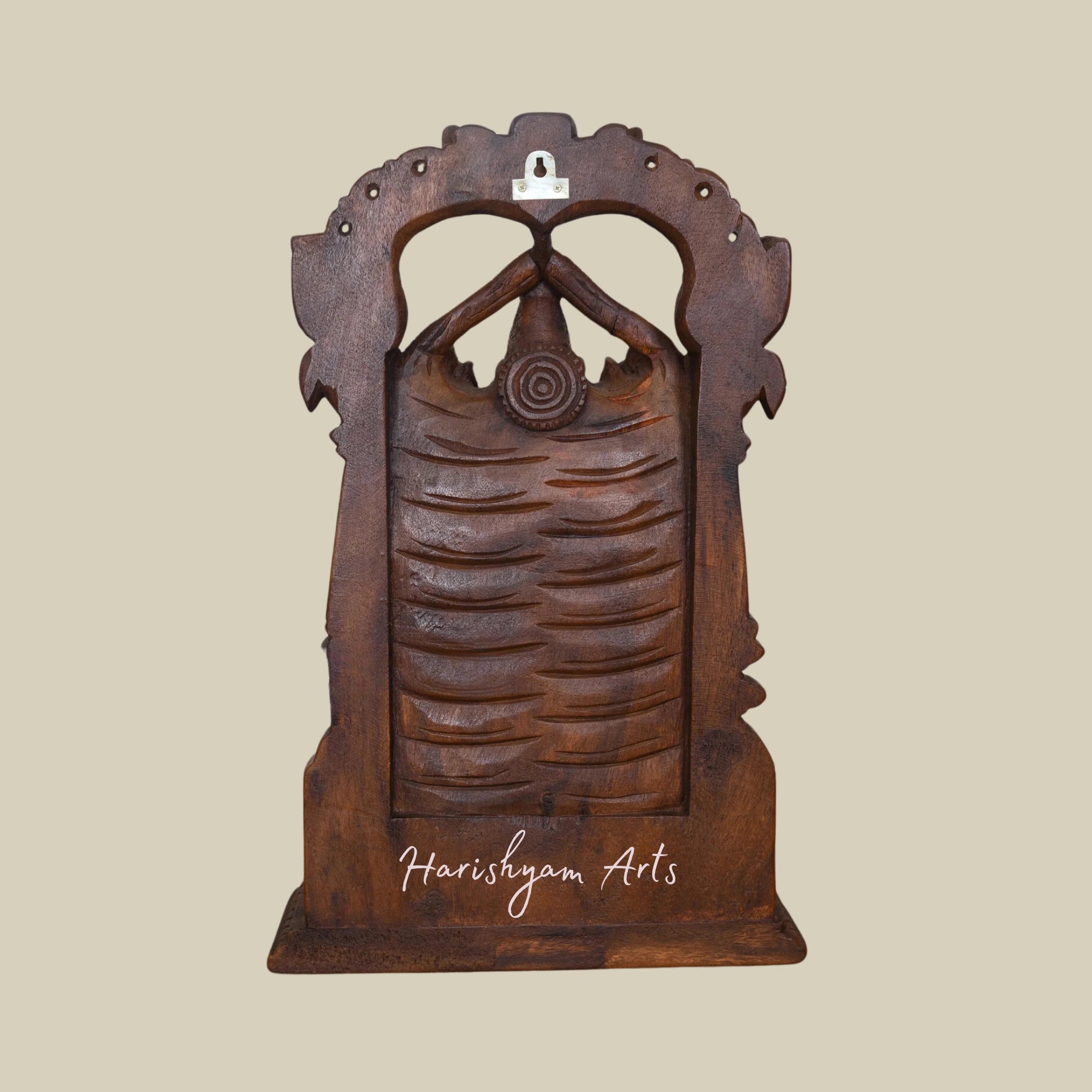 19" Intricate Tirupati Balaji Wooden Sculpture4
