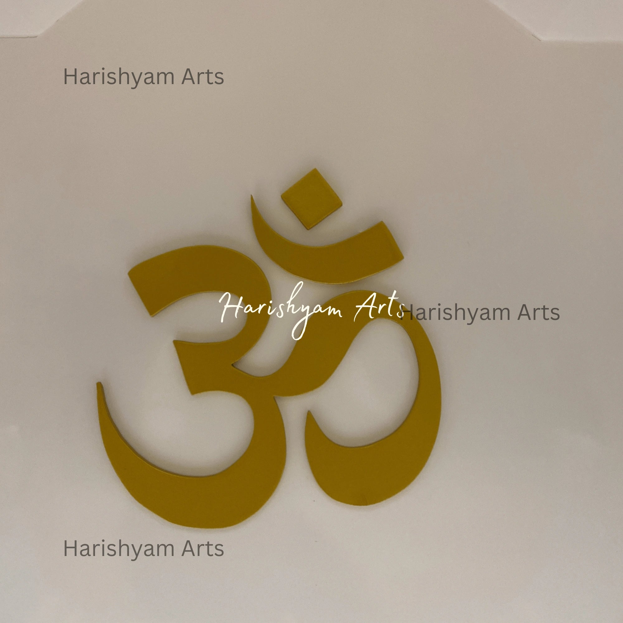 48" White Teak Wood Mandir with "Golden OM"