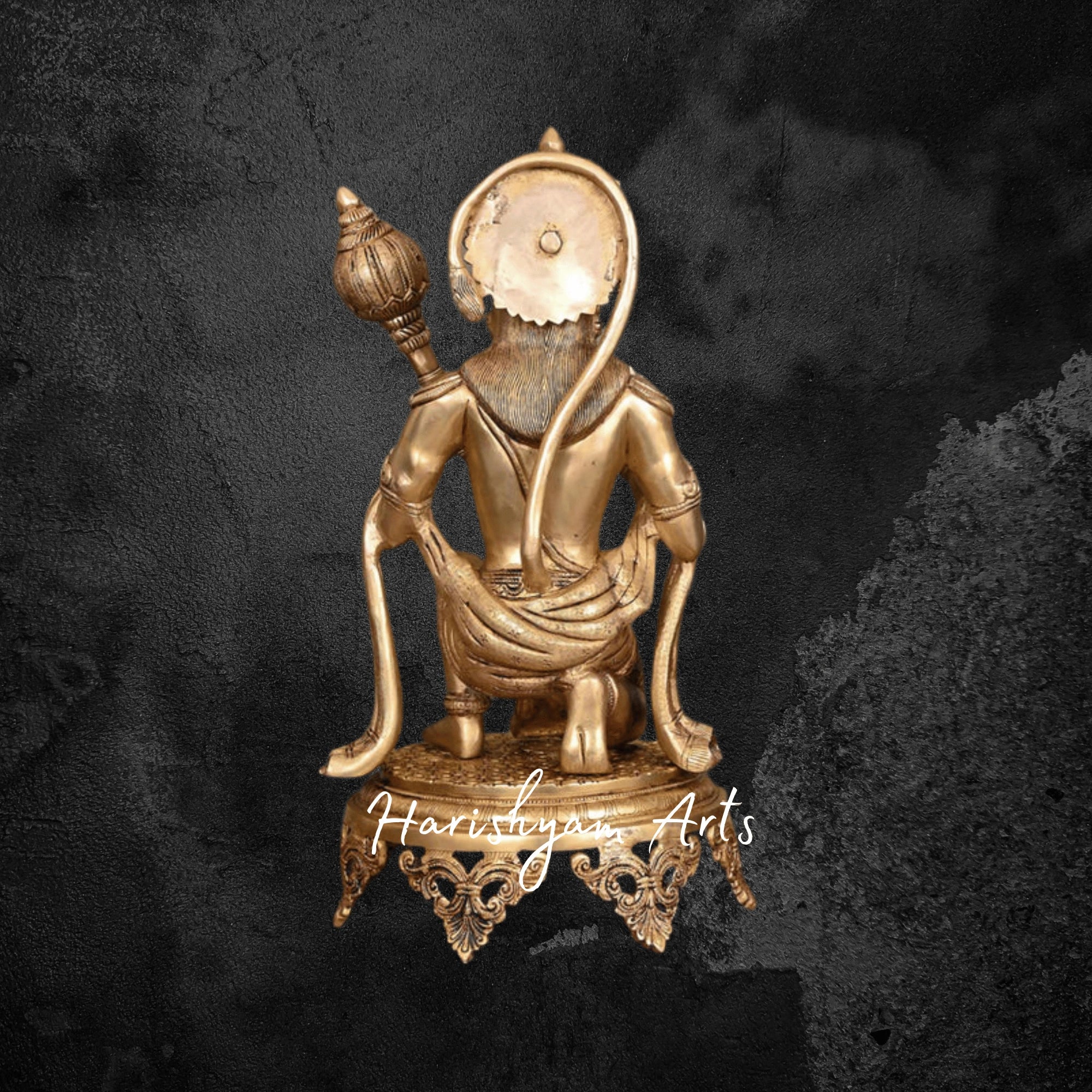 20" Brass Superfine Sitting Hanuman Ji Murti Traditional Hanuman Idol for PoojaC