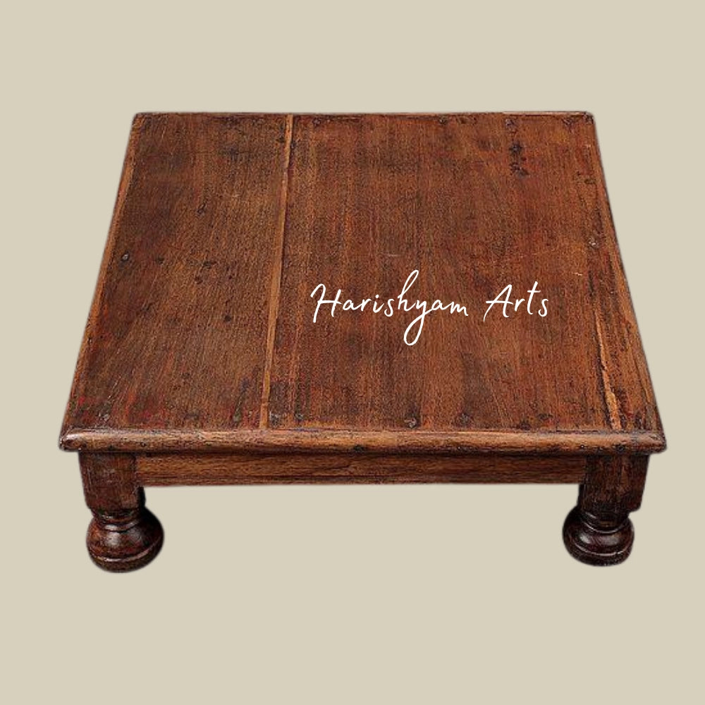 20" Wooden Chowki Handmade Wood Pedestal