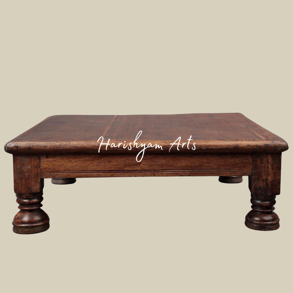 20" Wooden Chowki Handmade Wood Pedestal