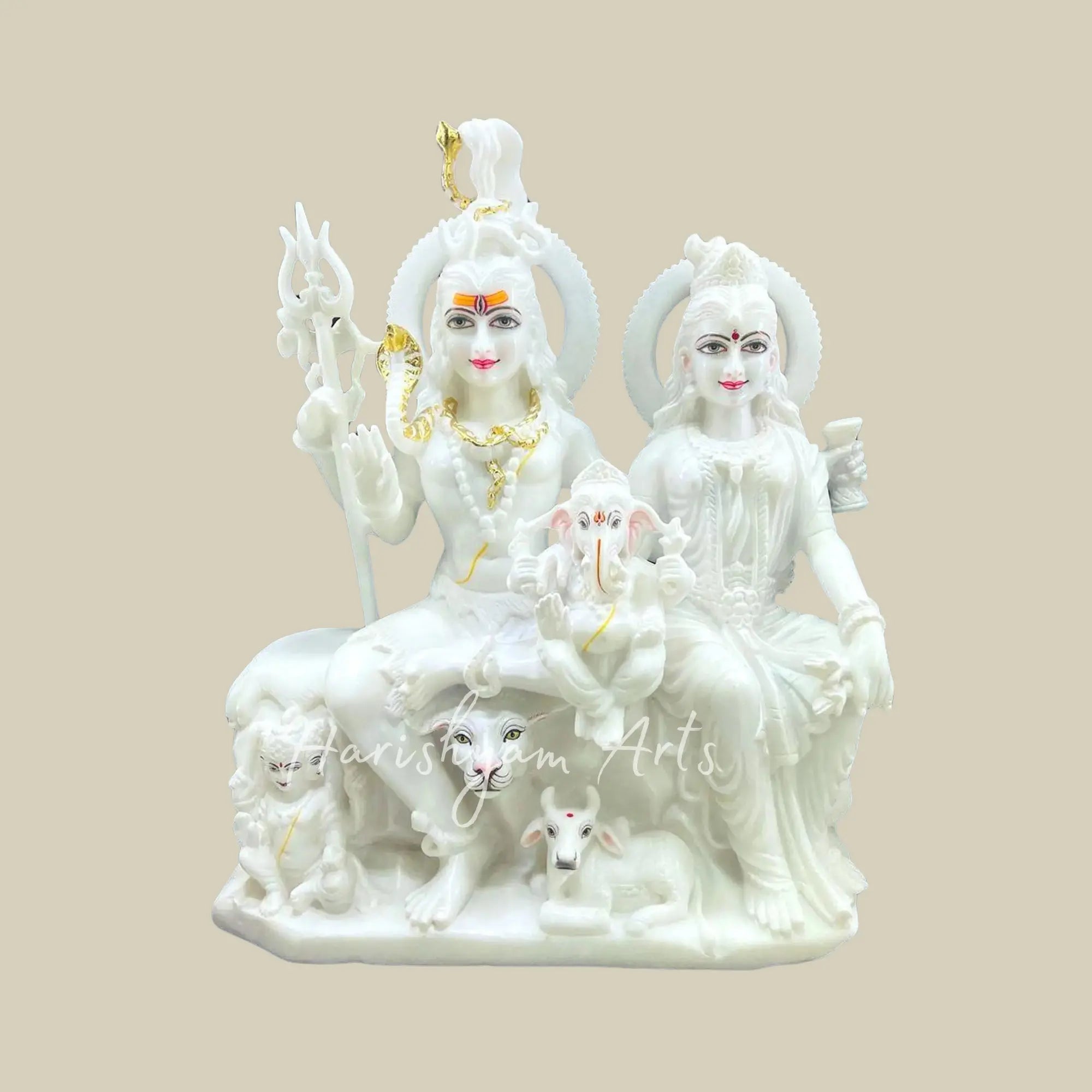 21 inches shiv parivar marble statue