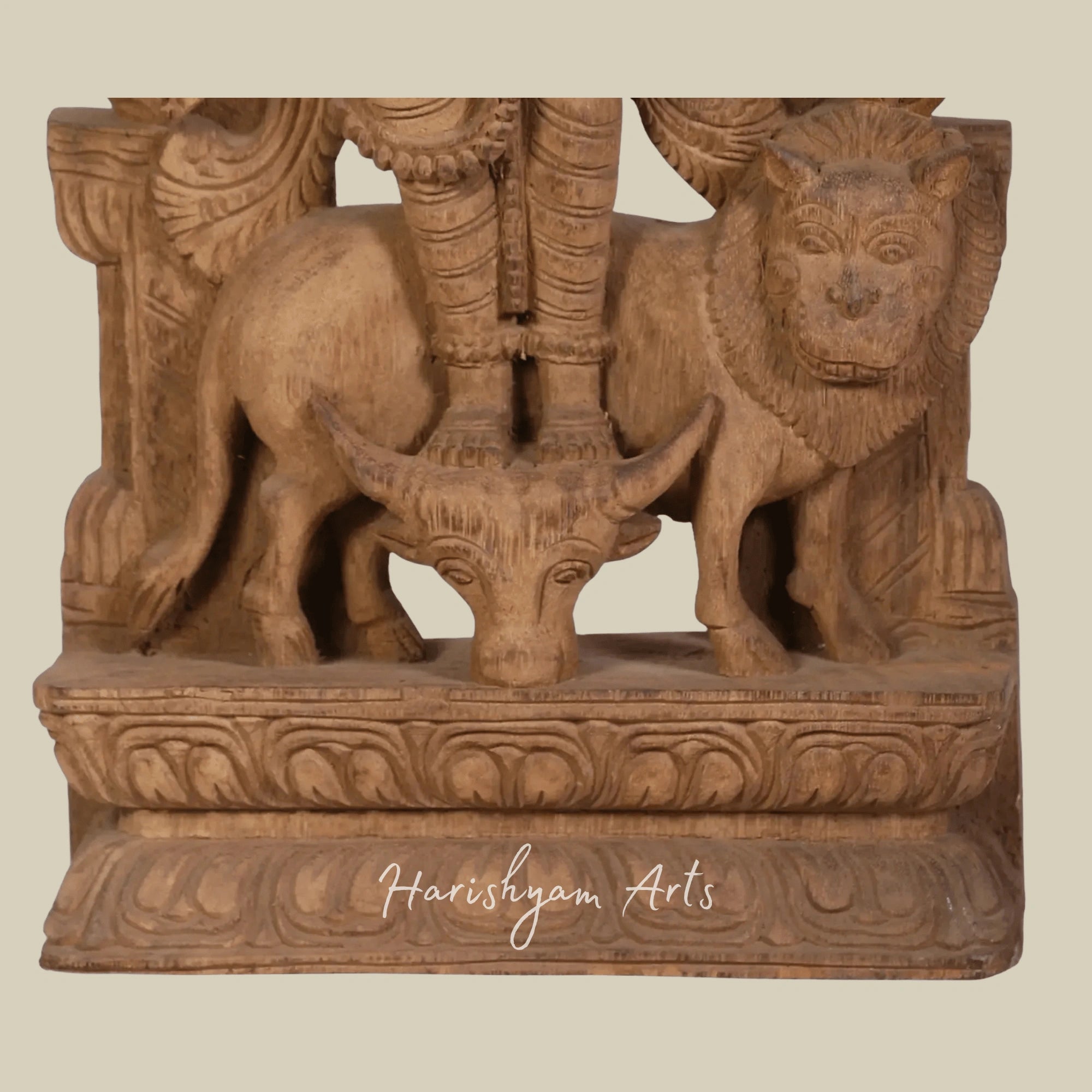 18" Blessing Goddess Durga Wooden Durga Idol for Pooja Room