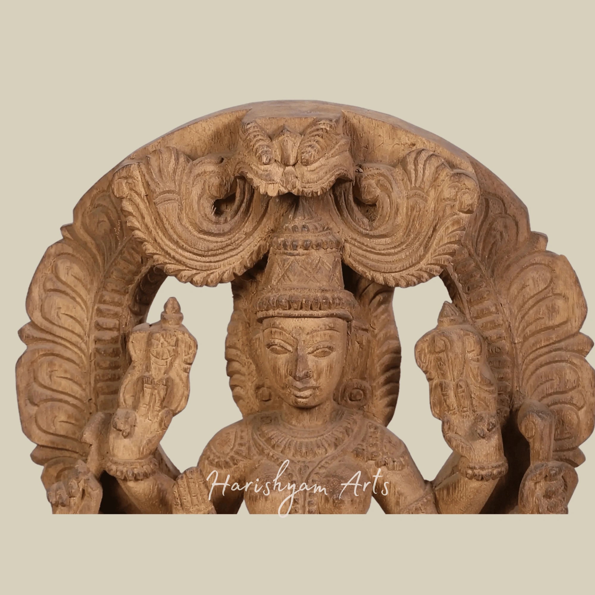 18" Blessing Goddess Durga Wooden Durga Idol for Pooja Room
