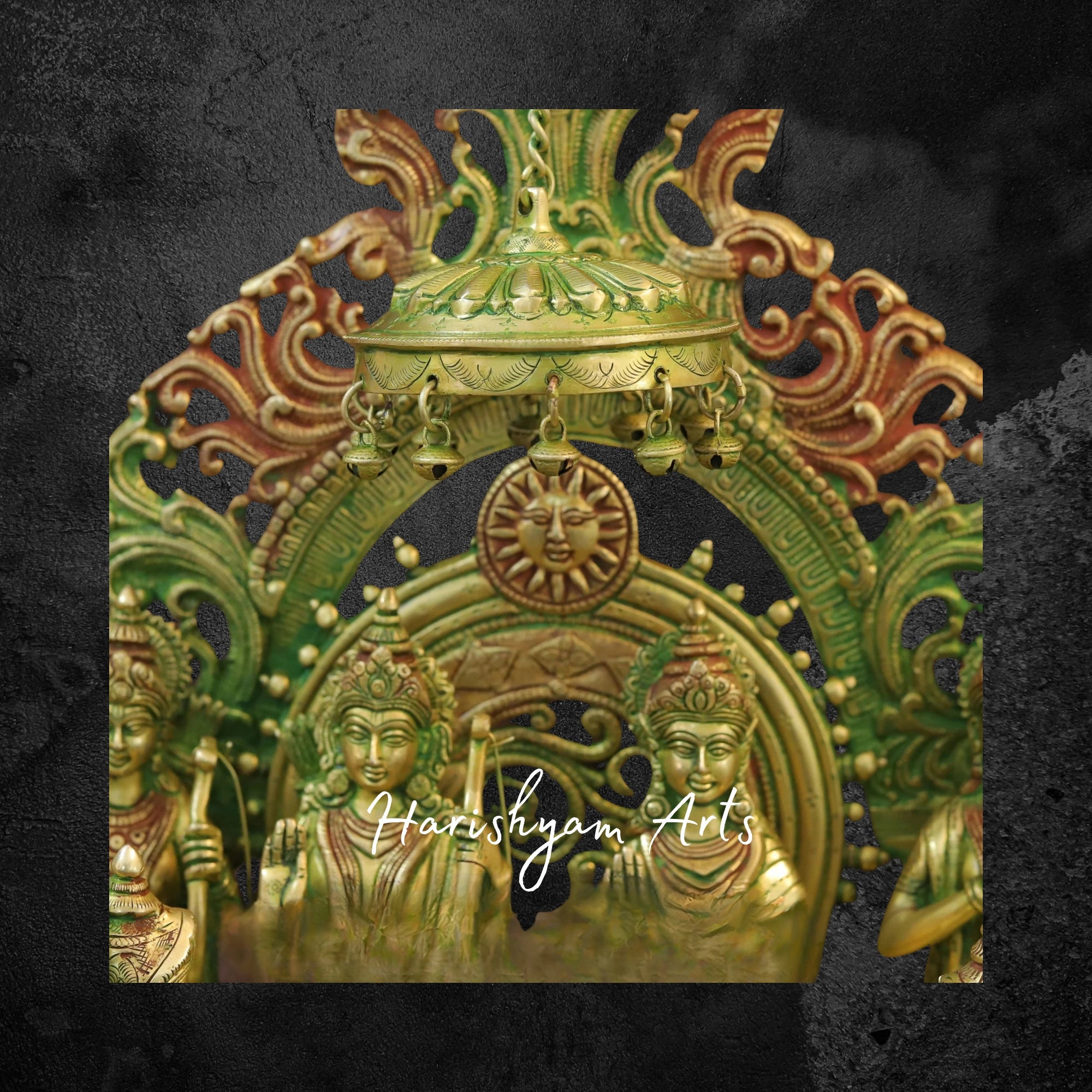 23" Brass Ram Darbar Murti Divine Blessings for Home and Temple