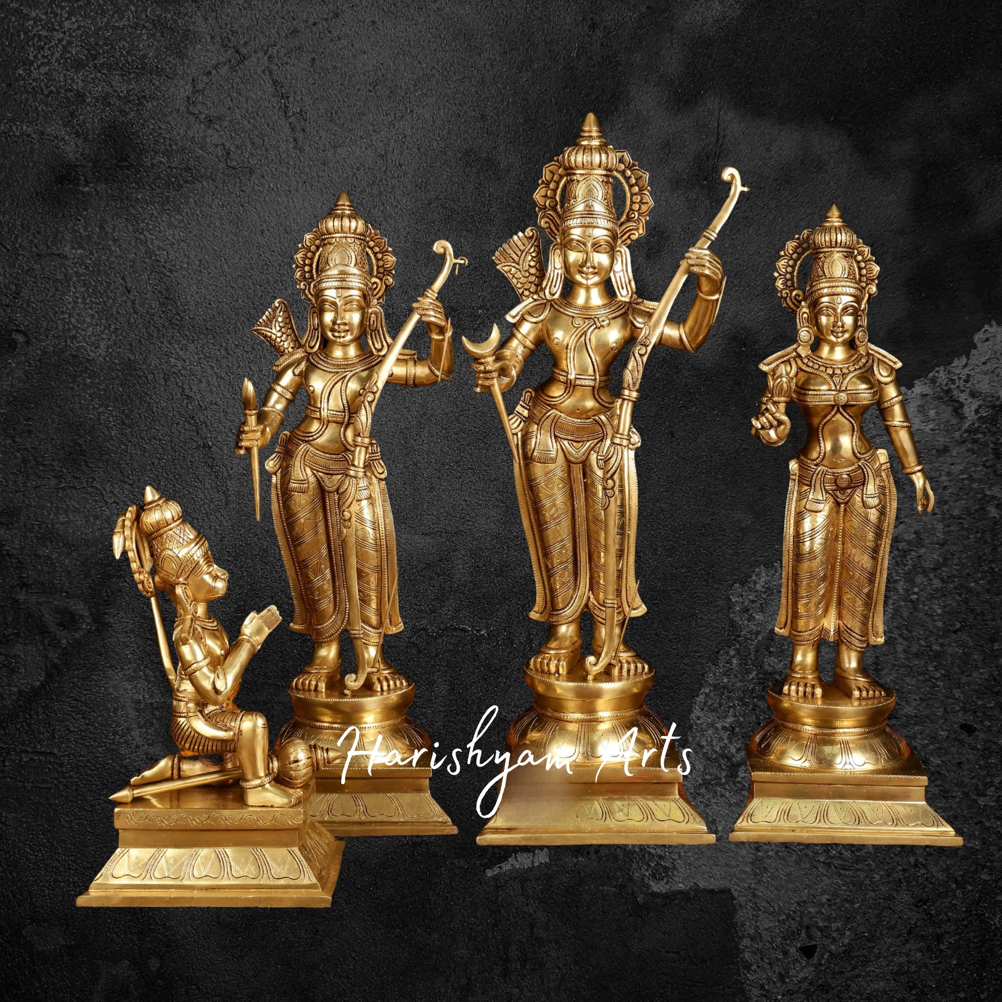 23" Lord Ram Darbar Brass Idol for Pooja and Gifting