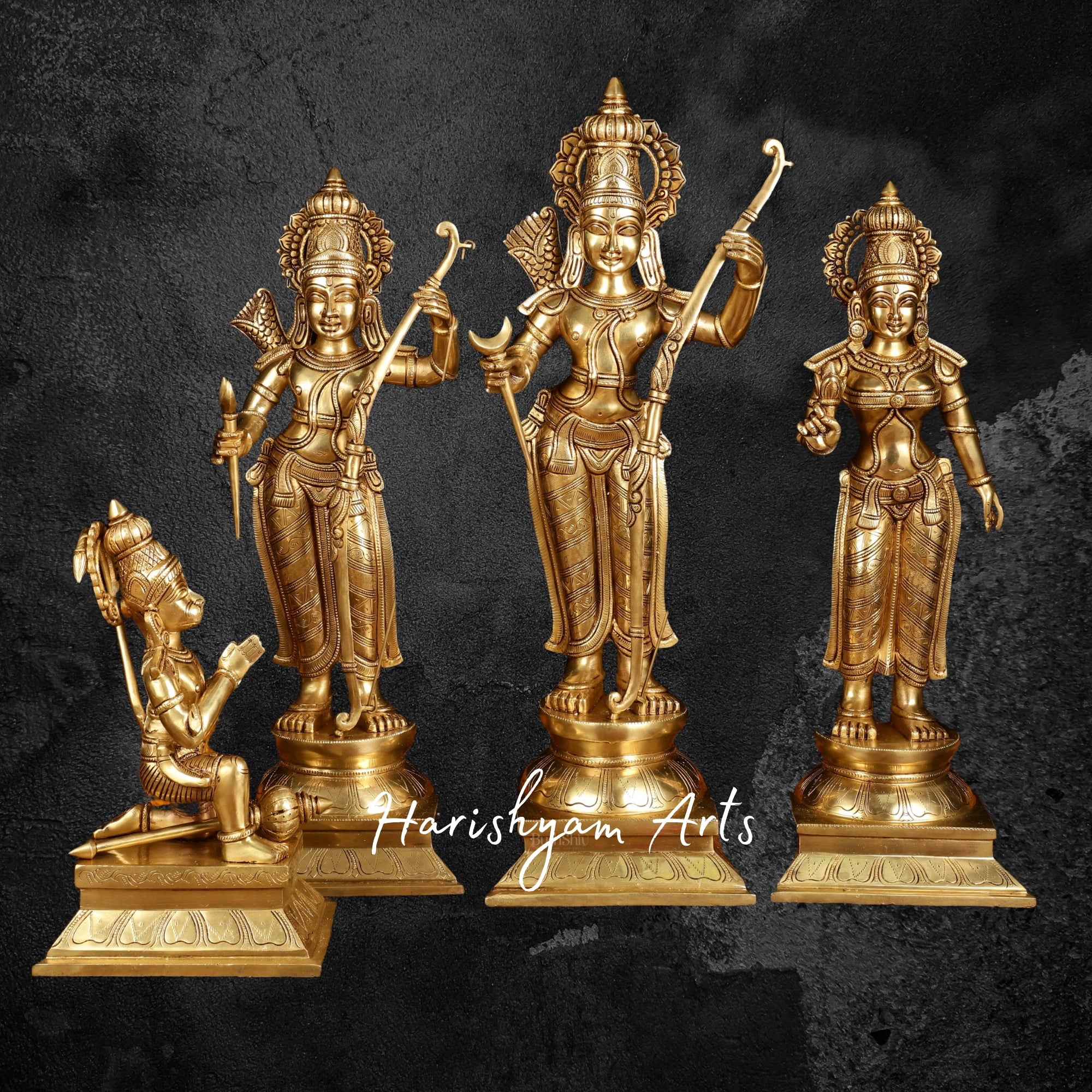 23" Lord Ram Darbar Brass Idol for Pooja and Gifting