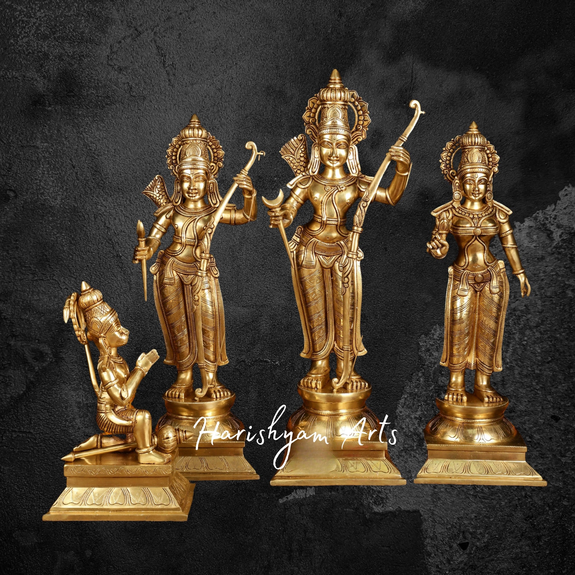 23" Lord Ram Darbar Brass Idol for Pooja and Gifting