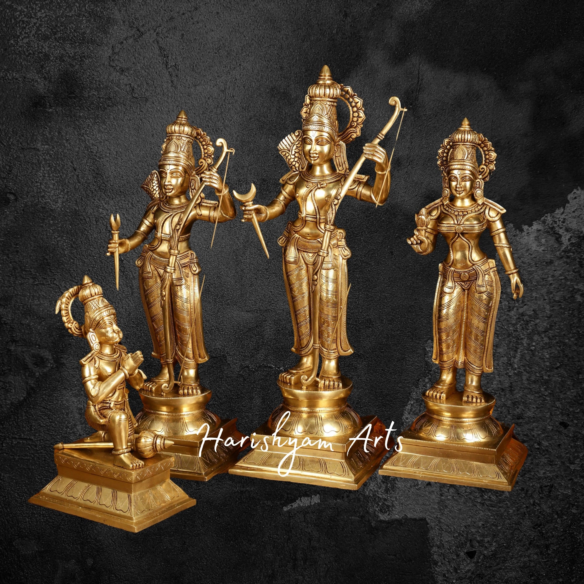 23" Lord Ram Darbar Brass Idol for Pooja and Gifting