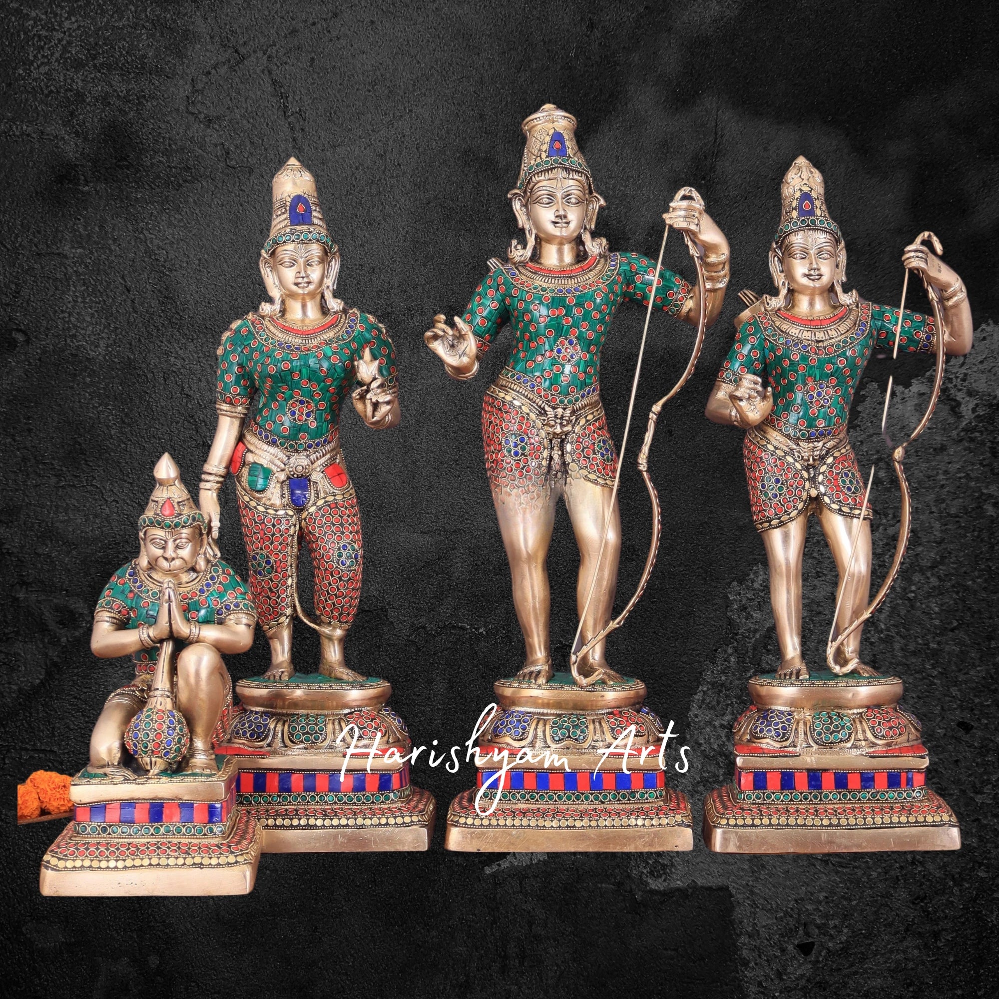 24" Brass Ram Darbar Pooja Idol with Divine Presence