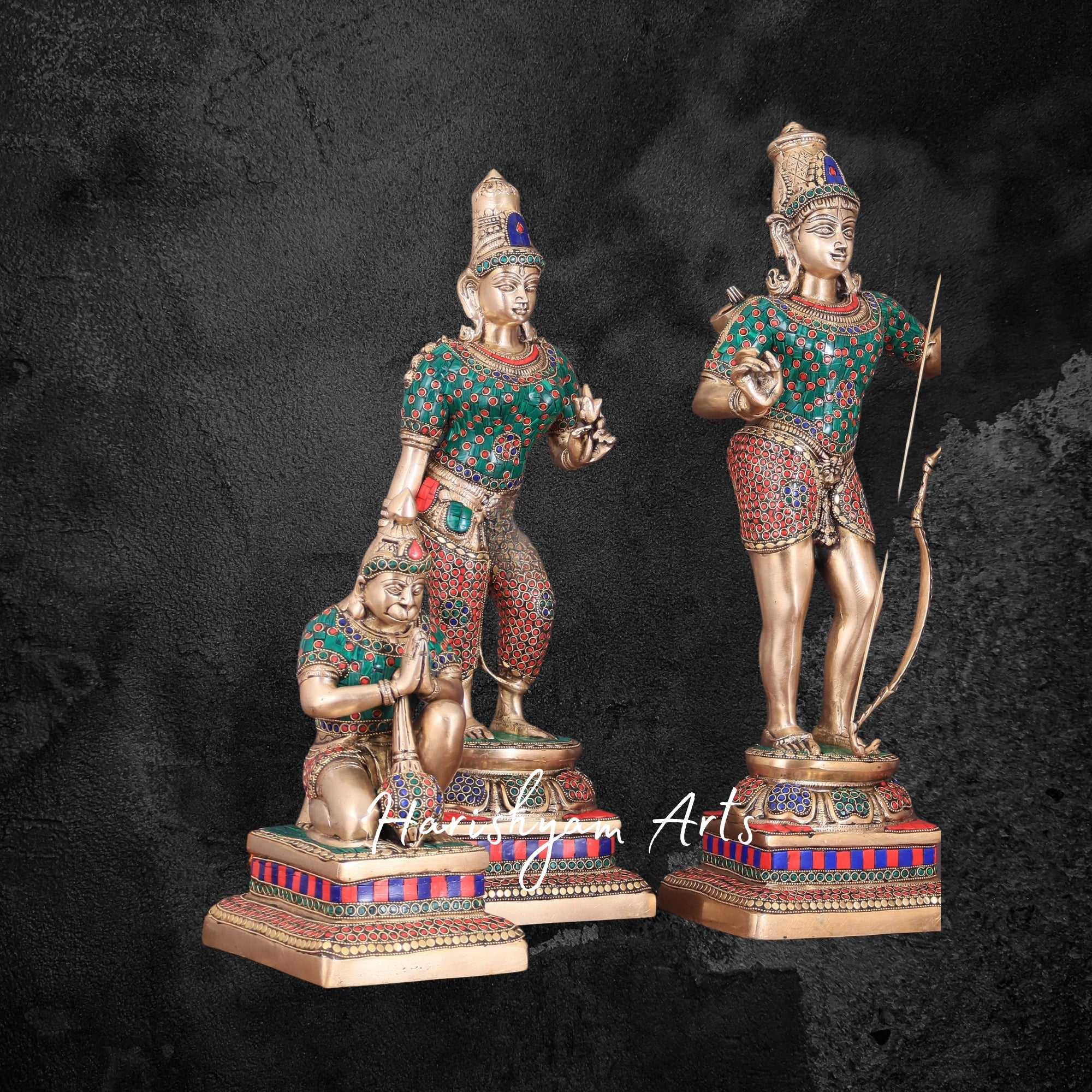 24" Brass Ram Darbar Pooja Idol with Divine Presence