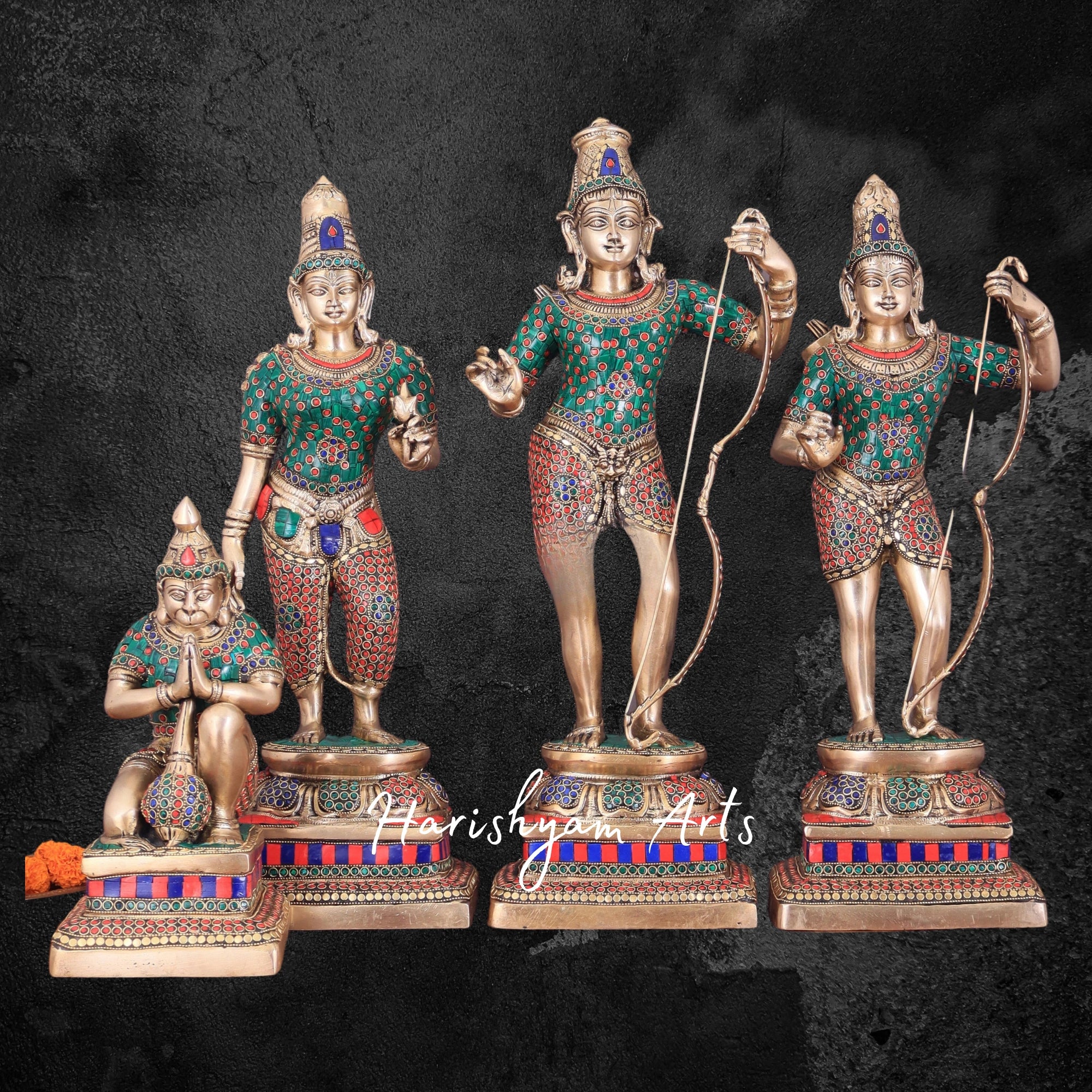 24" Brass Ram Darbar Pooja Idol with Divine Presence