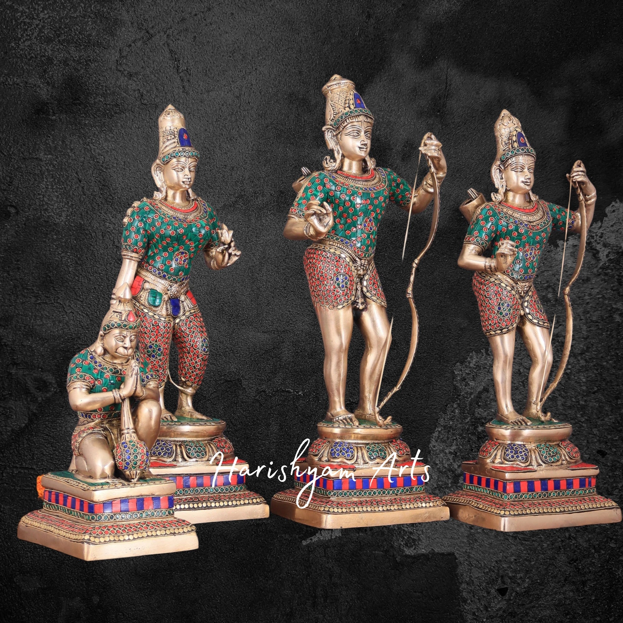 24" Brass Ram Darbar Pooja Idol with Divine Presence