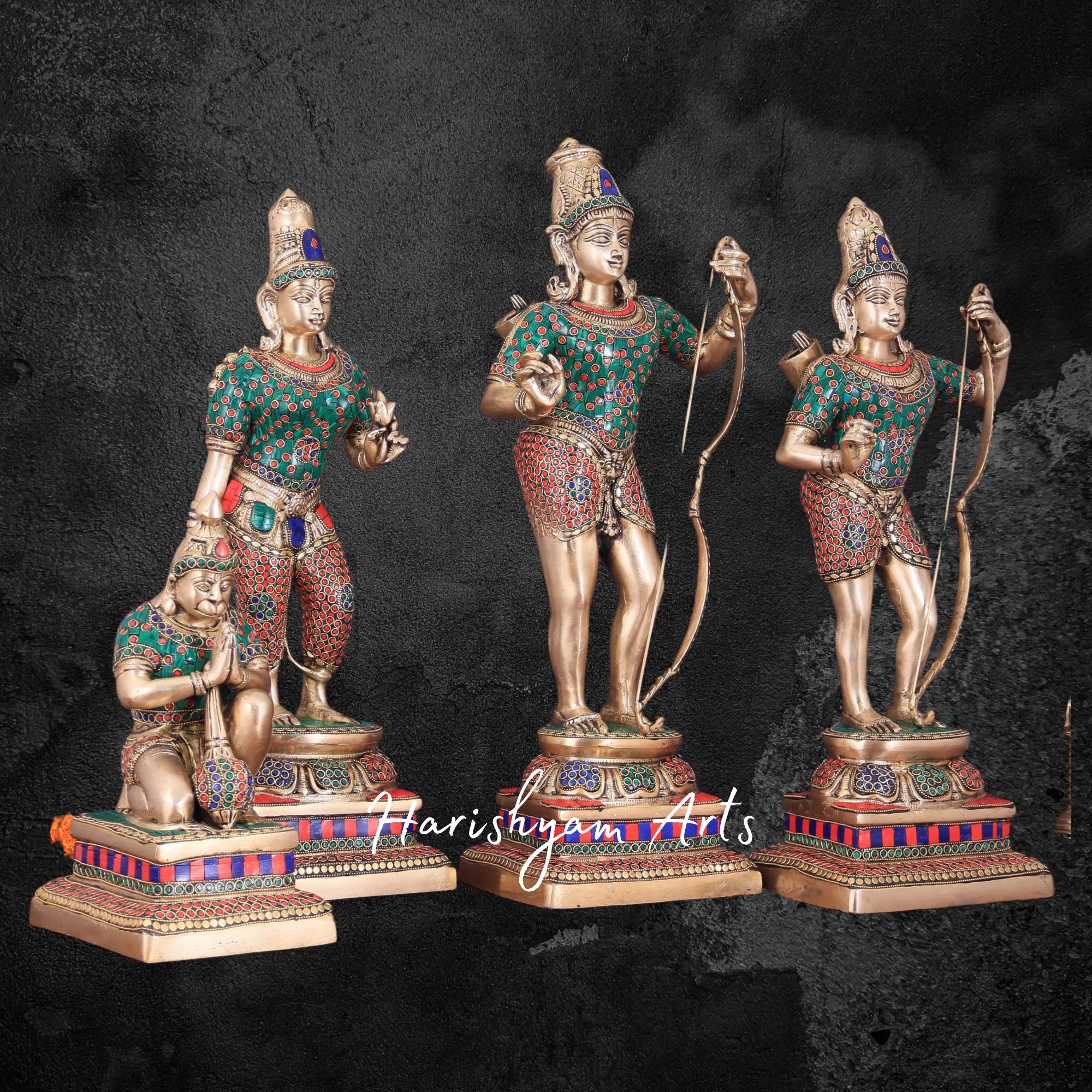 24" Brass Ram Darbar Pooja Idol with Divine Presence