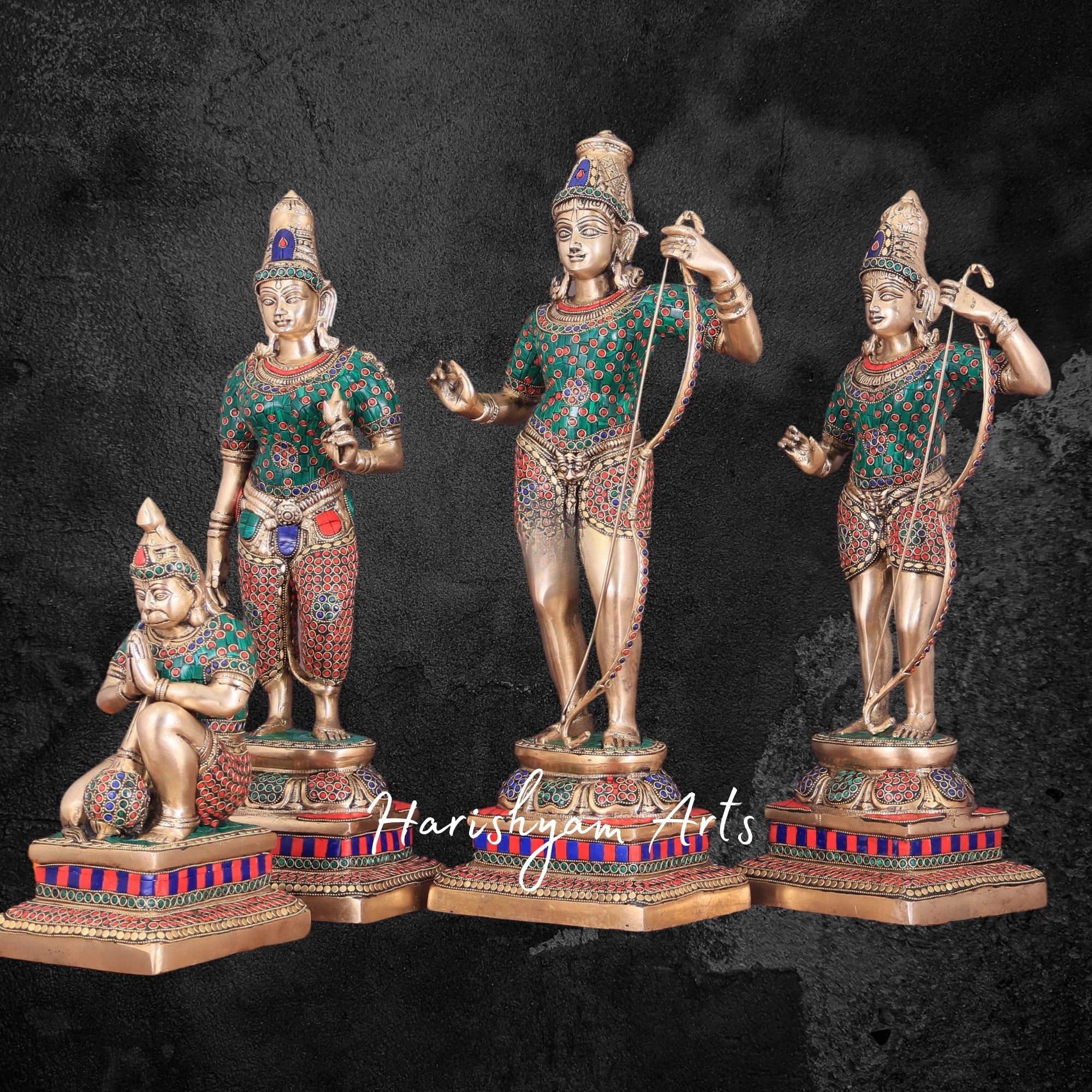 24" Brass Ram Darbar Pooja Idol with Divine Presence