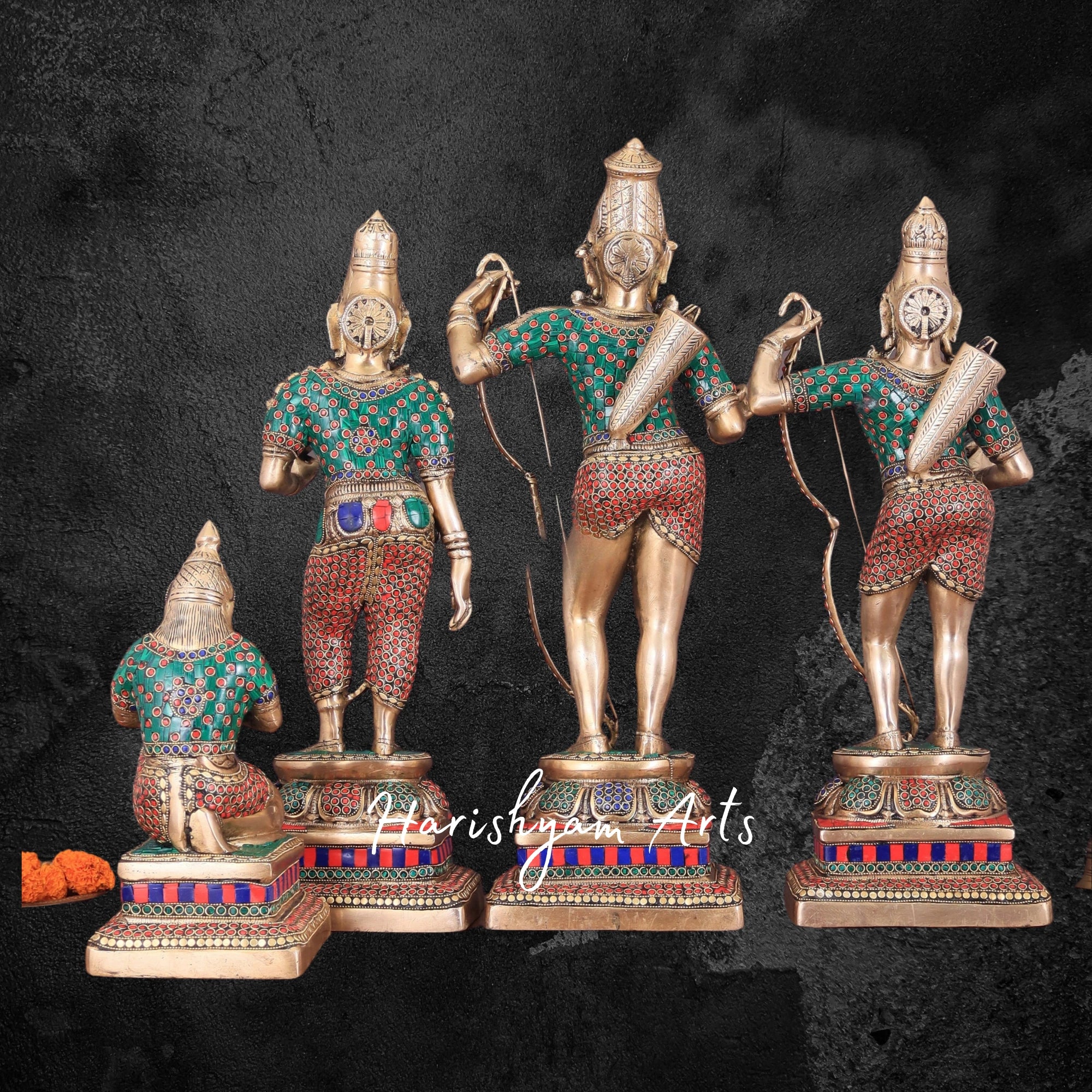 24" Brass Ram Darbar Pooja Idol with Divine Presence