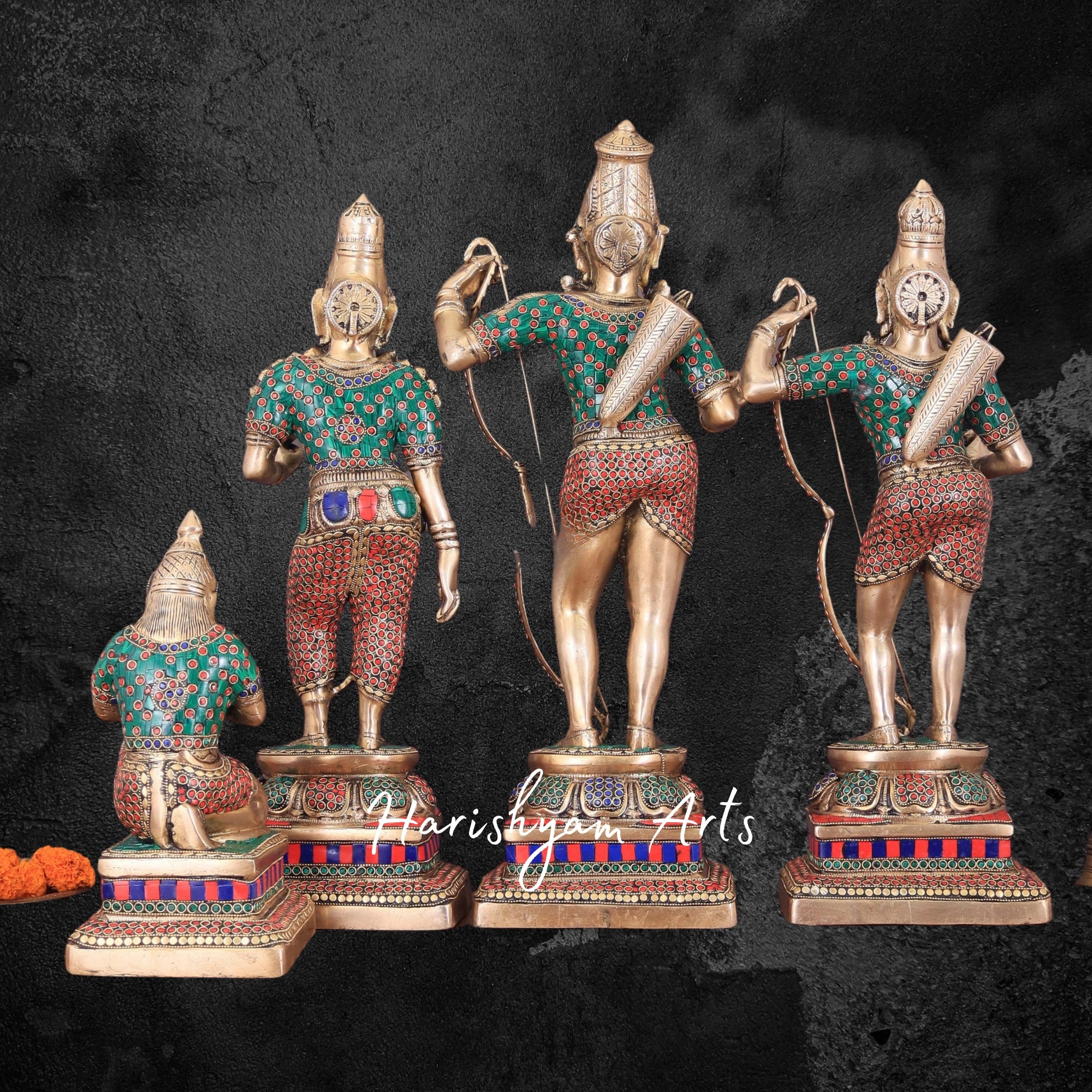 24" Brass Ram Darbar Pooja Idol with Divine Presence